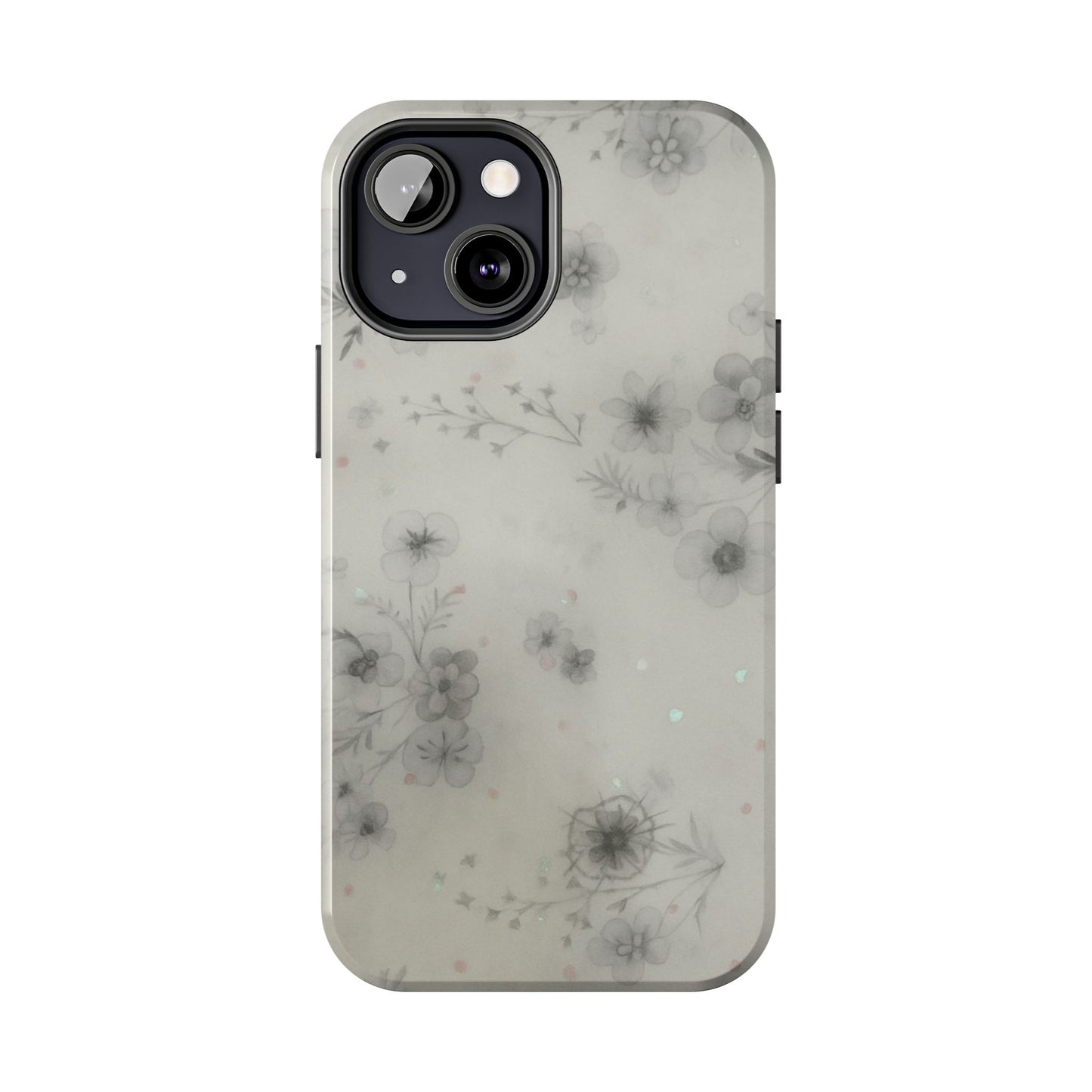 Misty Gray Floral - Protective Phone Case