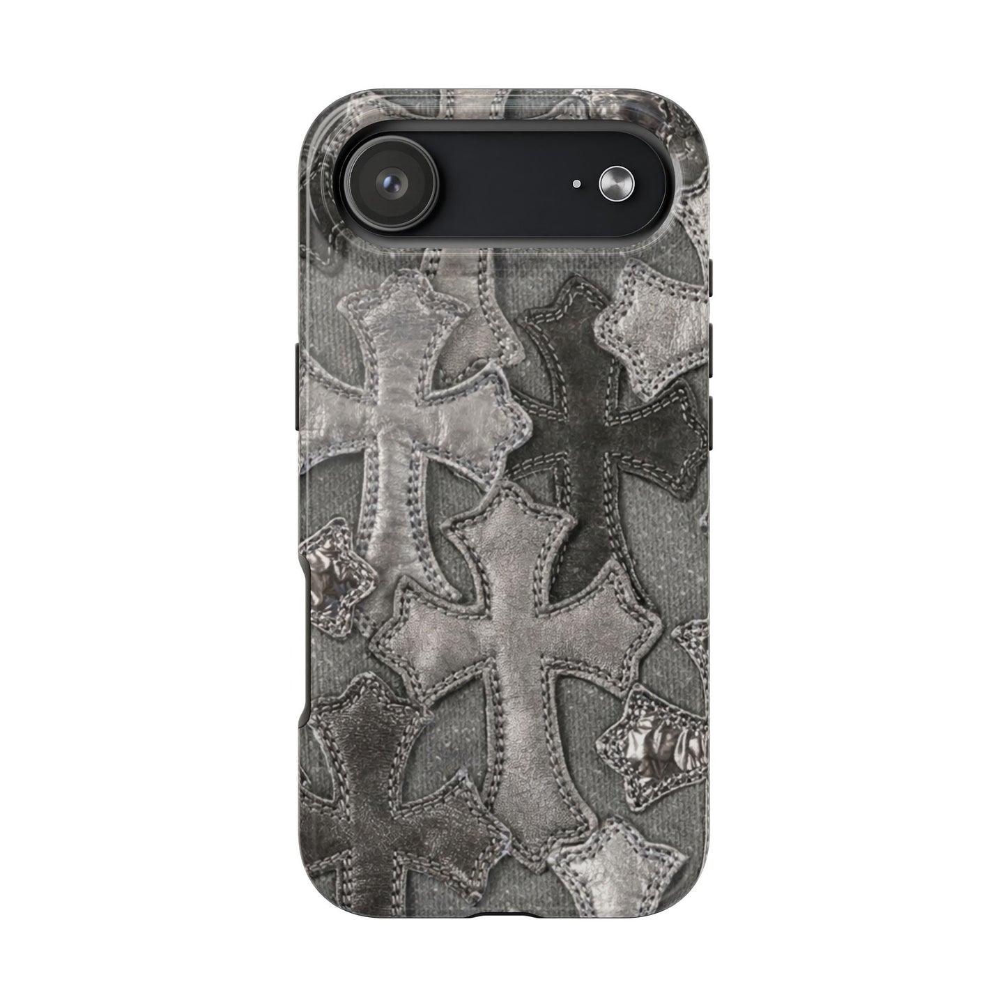 Grey Patchwork Crosses - Protective Phone Case