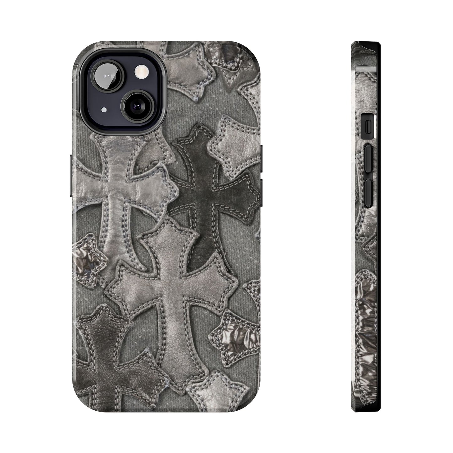 Grey Patchwork Crosses - Protective Phone Case