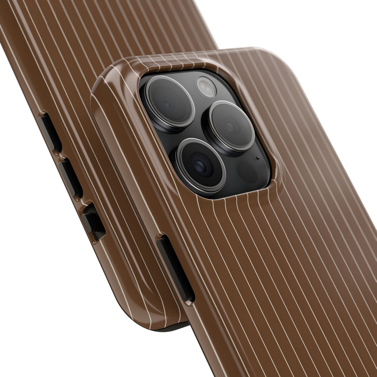 Brown Pinstripe - Protective Phone Case