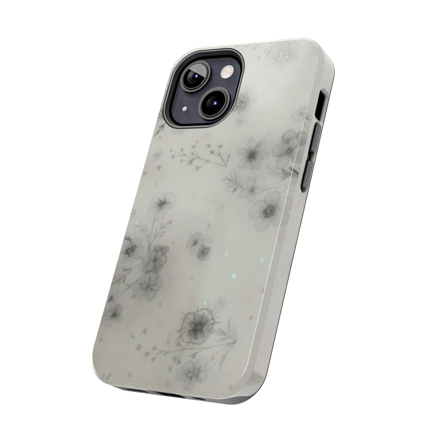 Misty Gray Floral - Protective Phone Case