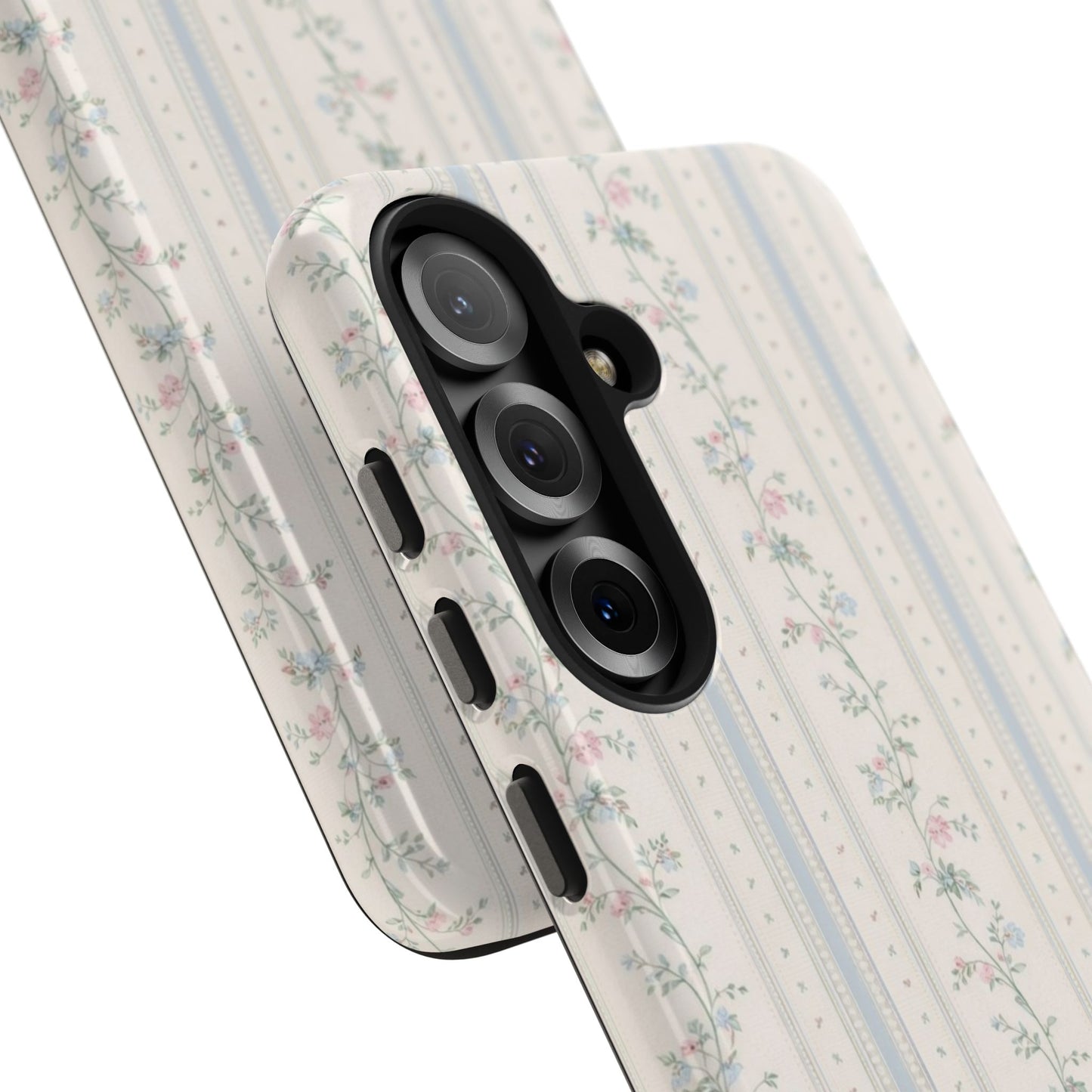 Vintage Floral Stripes - Protective Phone Case