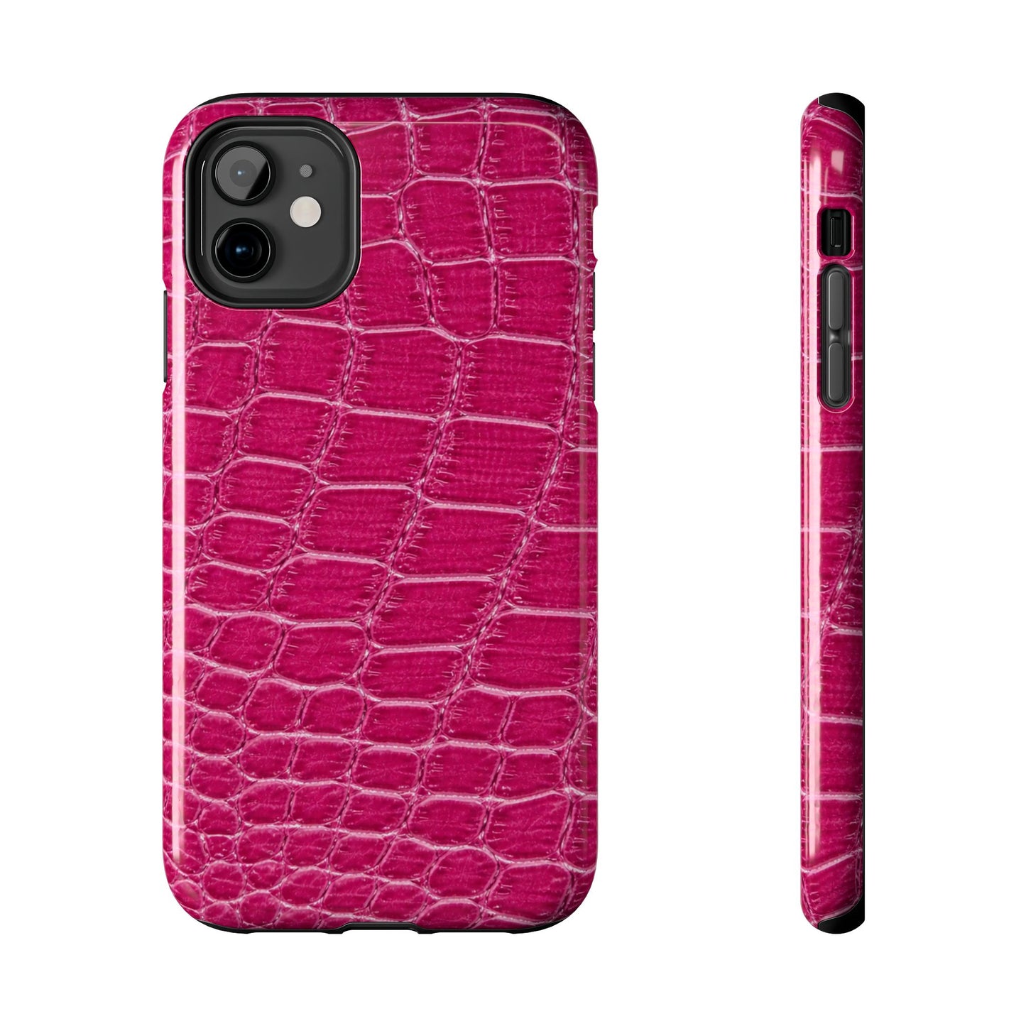 Pink Crocodile Pattern - Protective Phone Case