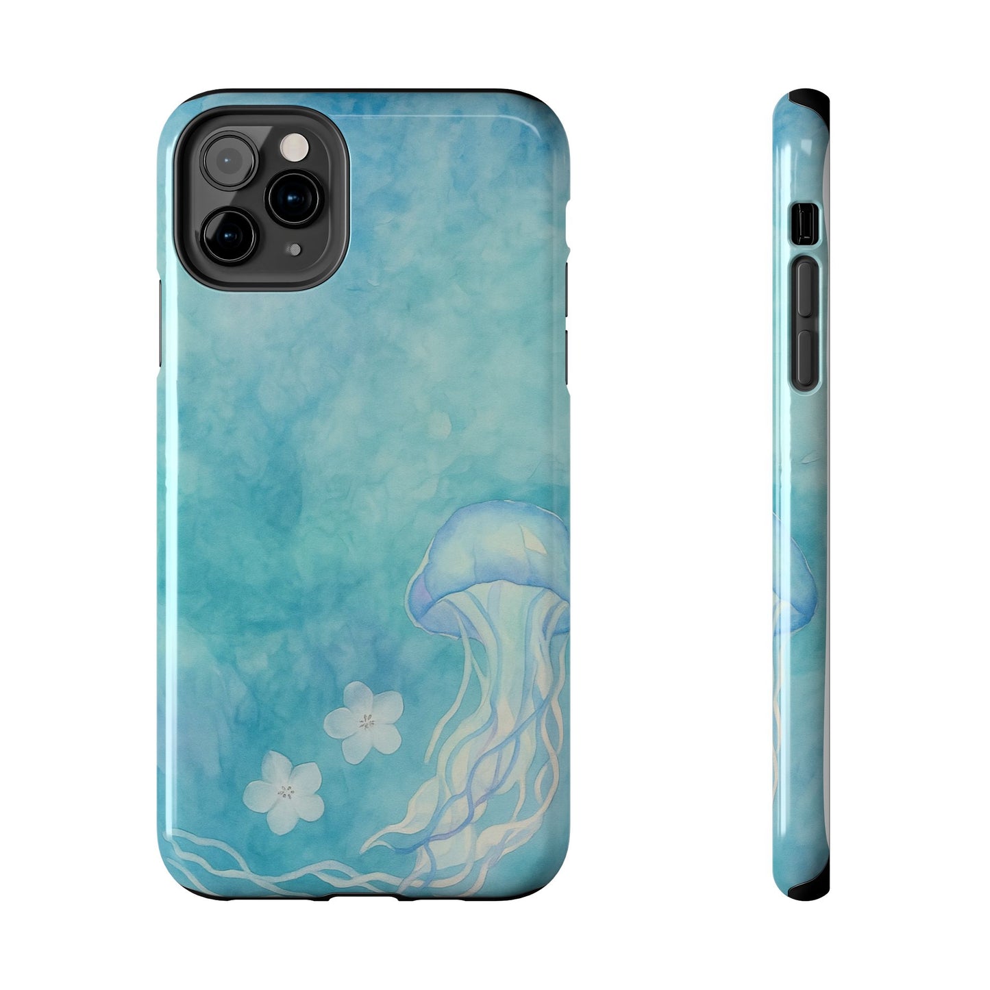 Sea-Blue Jellyfish - Protective Phone Case