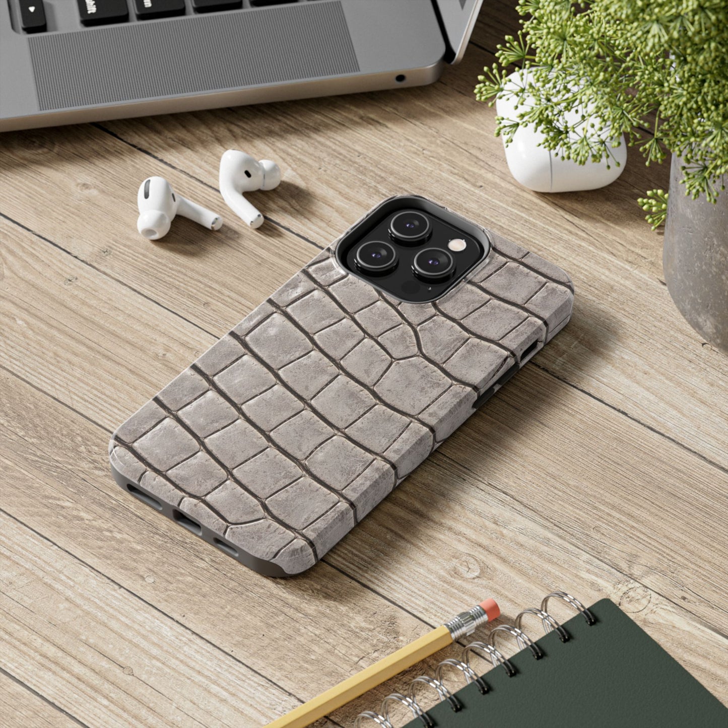 2000s Grey Crocodile - Protective Phone Case