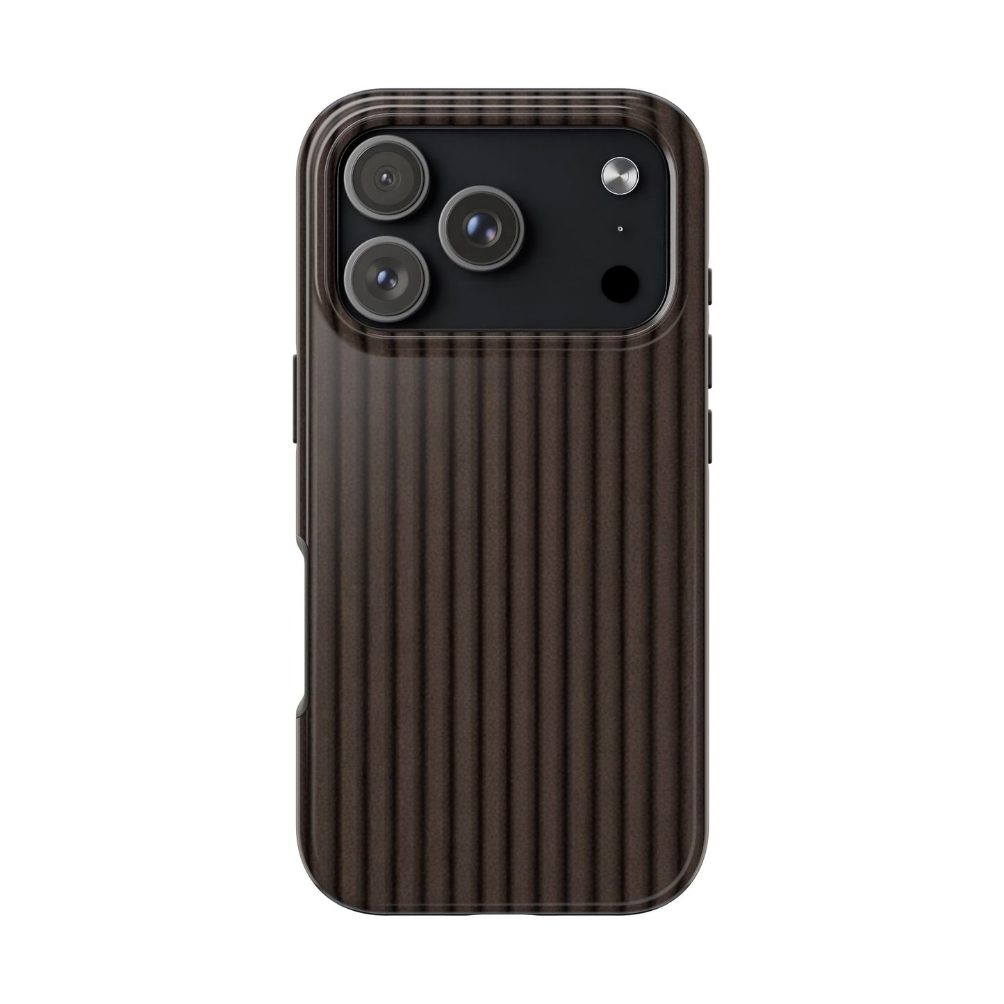 Ribbed Dark Brown Tough Phone Case – Slim Protective Mobile Cover