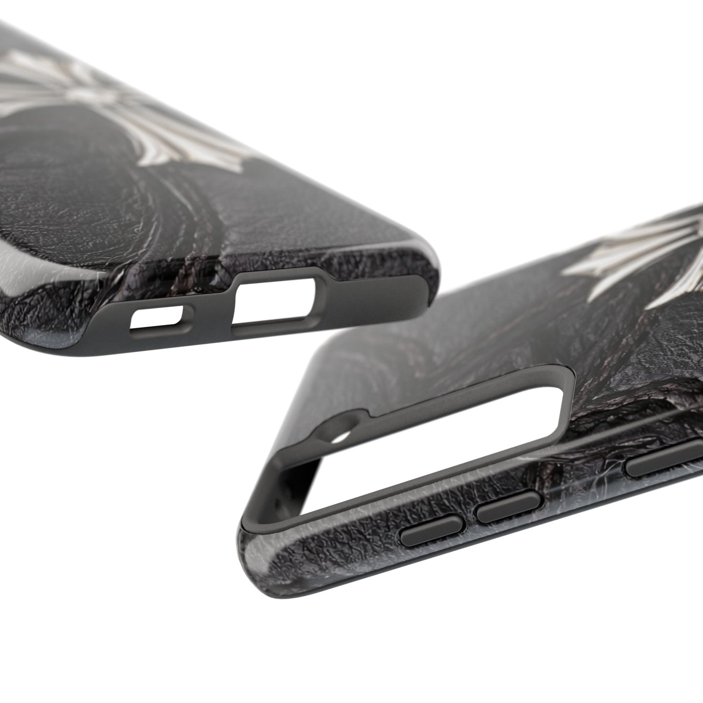 Black Leather Cross - Protective Phone Case