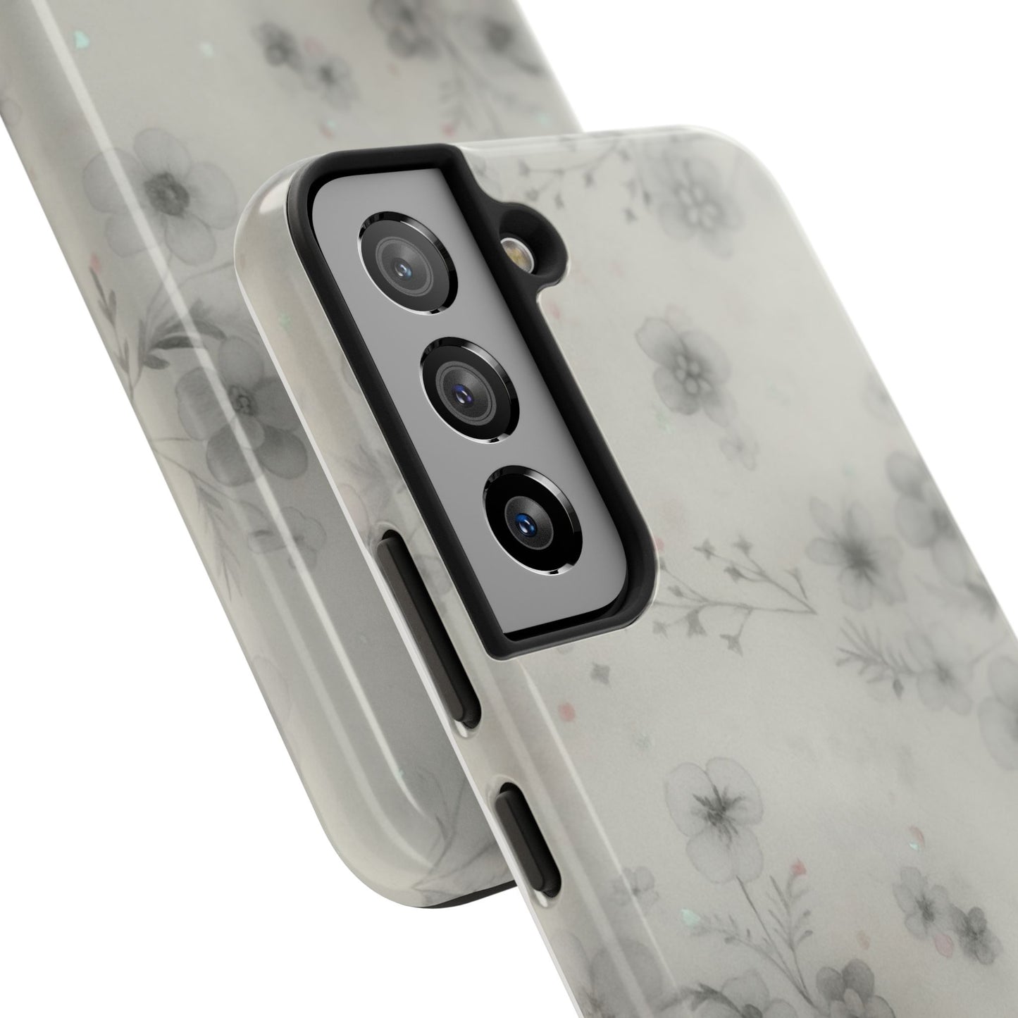 Misty Gray Floral - Protective Phone Case