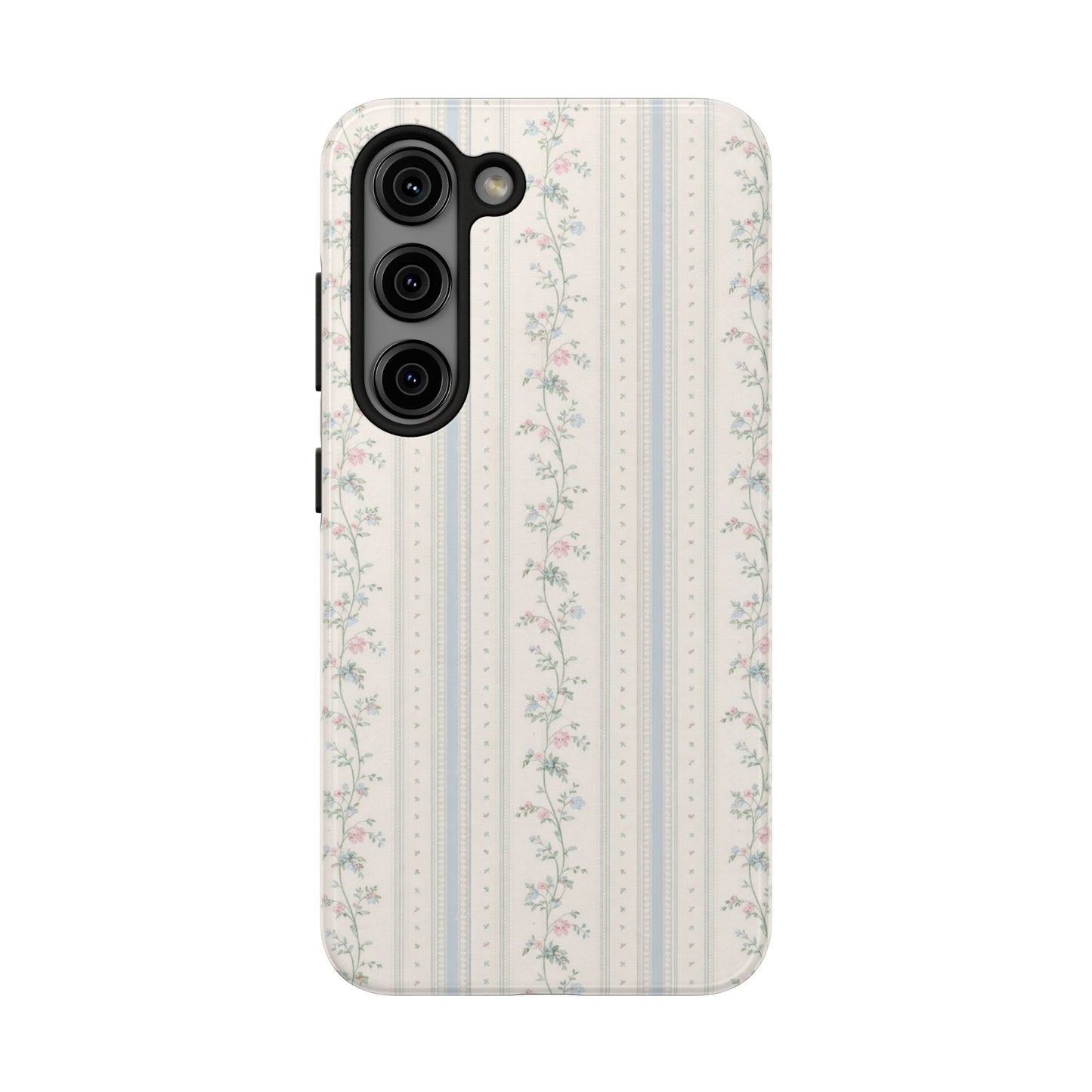 Vintage Floral Stripes - Protective Phone Case