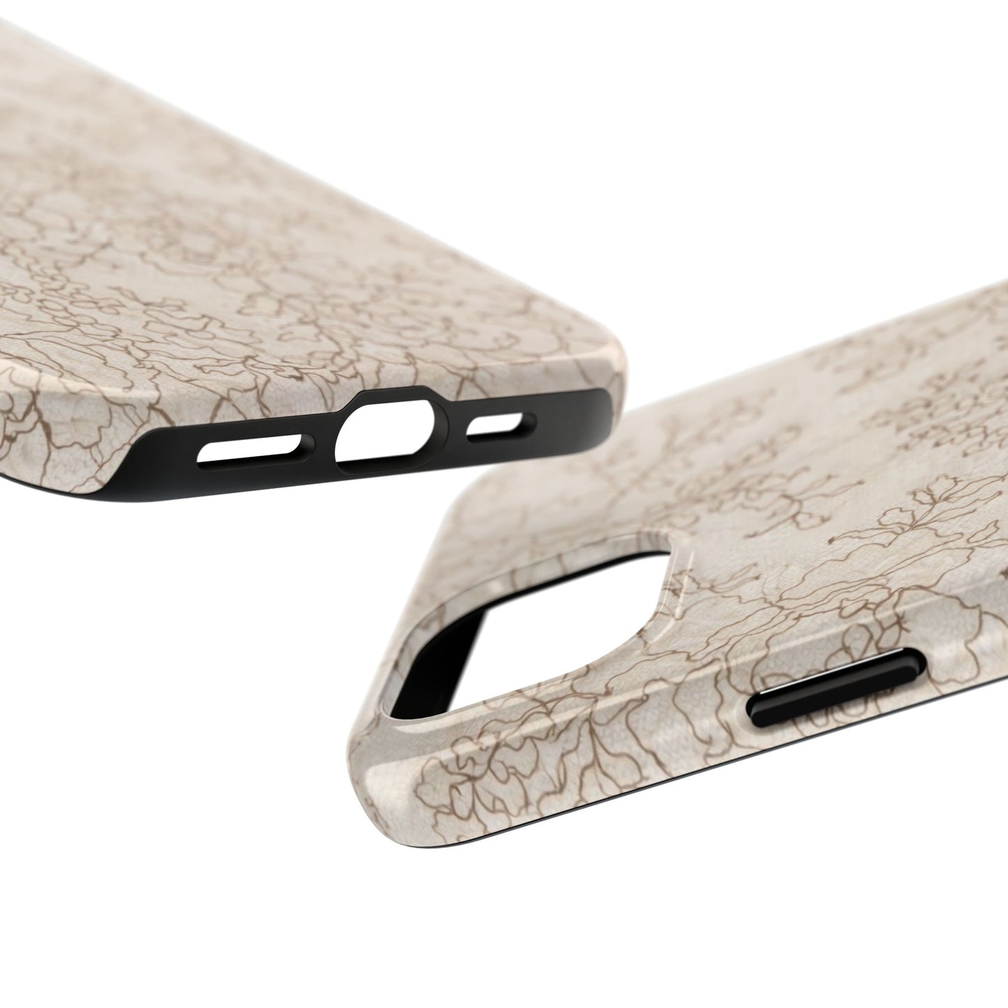 Vintage Beige Lace - Protective Phone Case