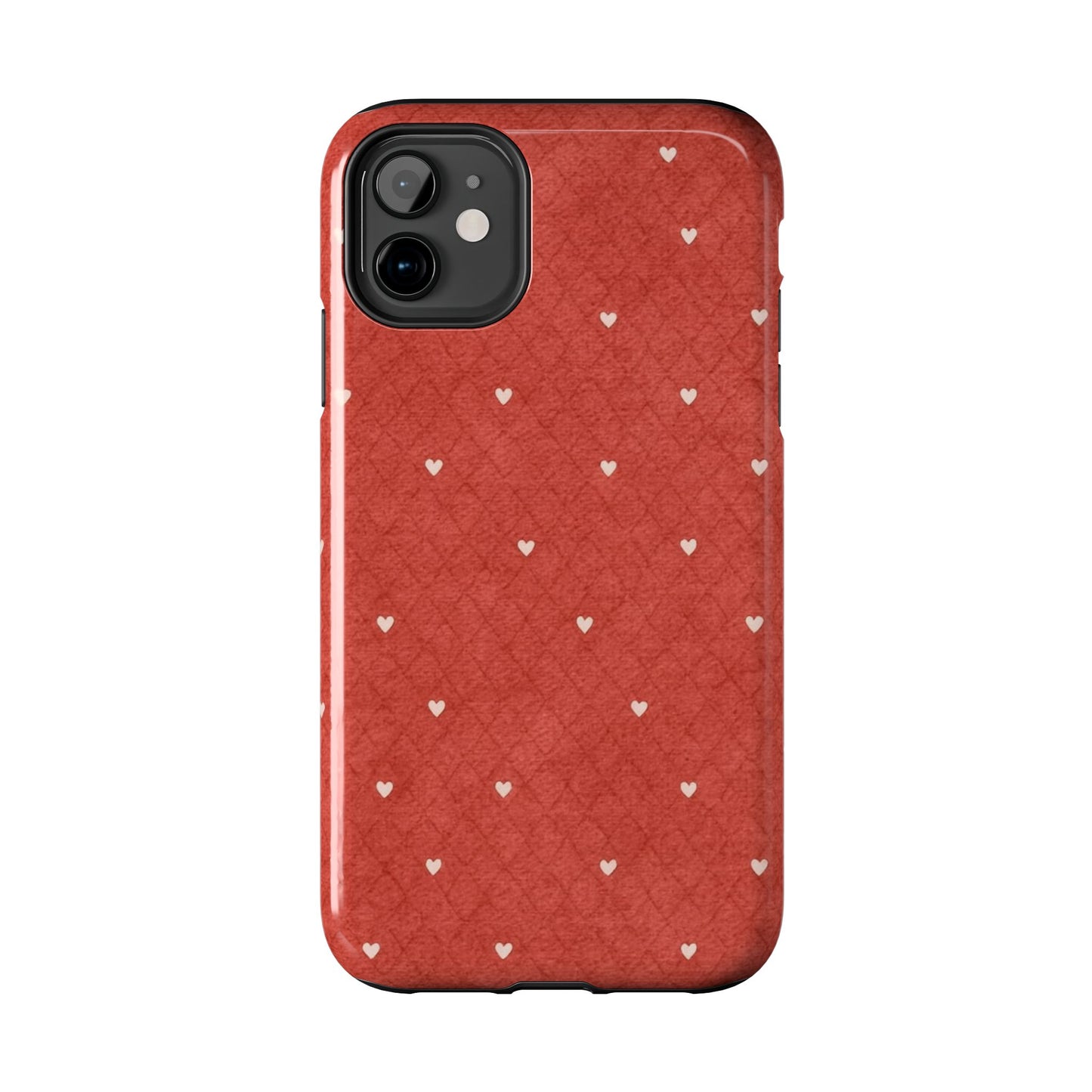 Red Quilted Hearts - Protective Phone Case