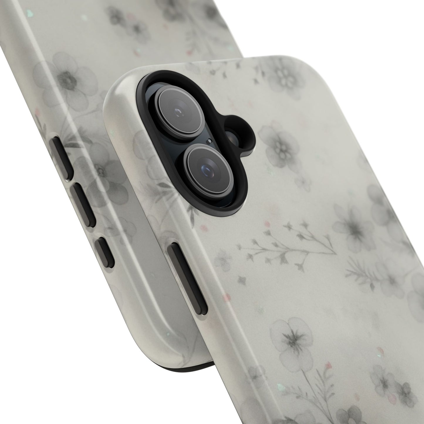 Misty Gray Floral - Protective Phone Case