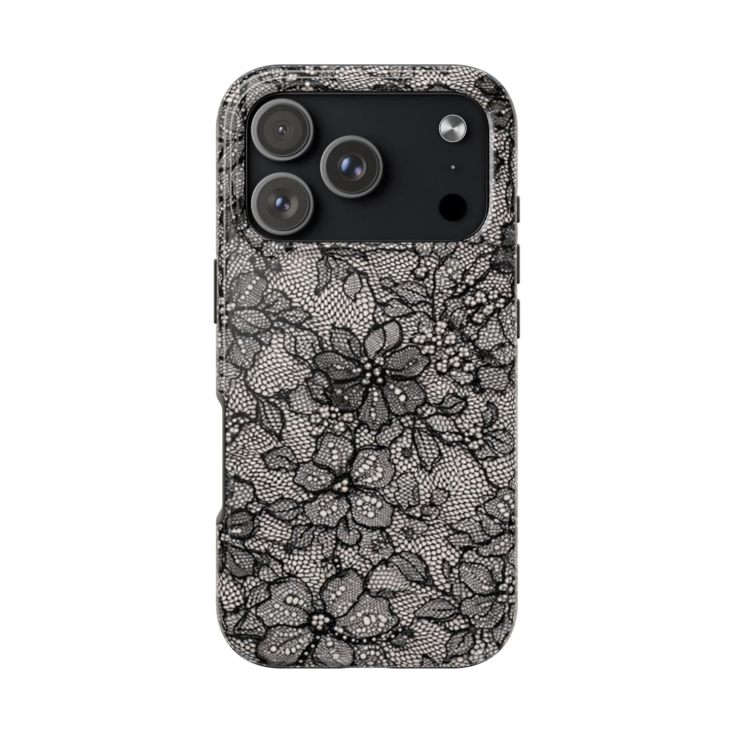 Black Floral Lace - Protective Phone Case