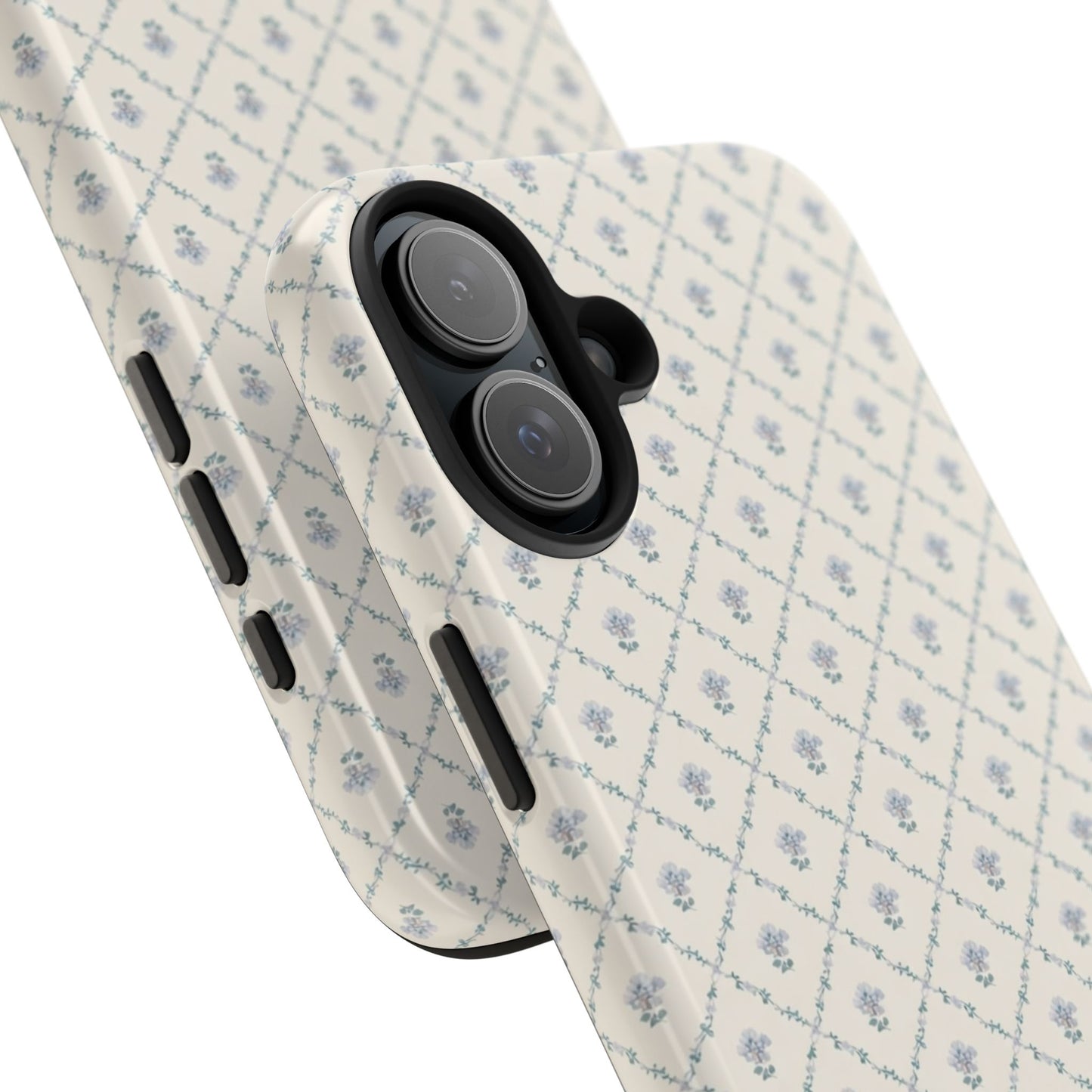 Vintage Blue Floral Wallpaper - Protective Phone Case
