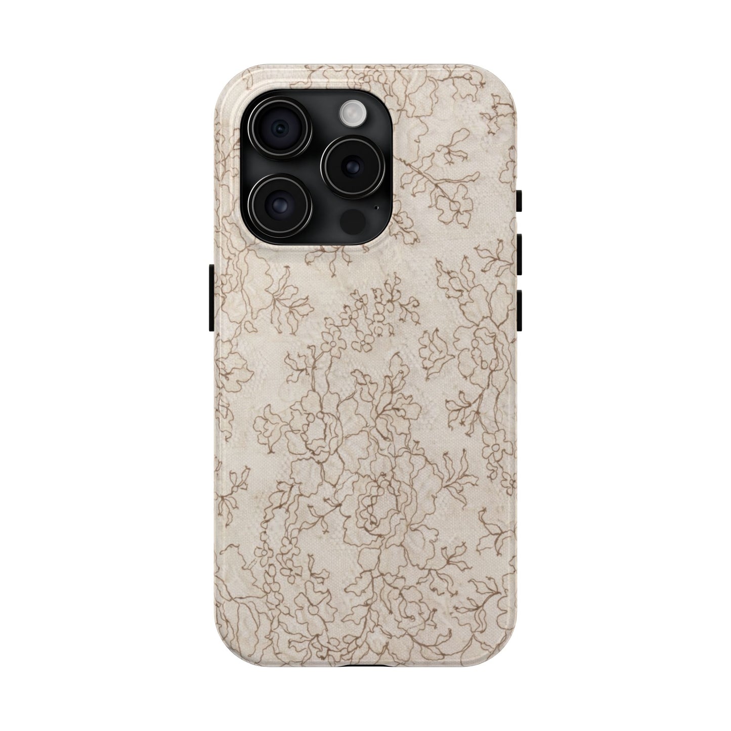 Vintage Beige Lace - Protective Phone Case