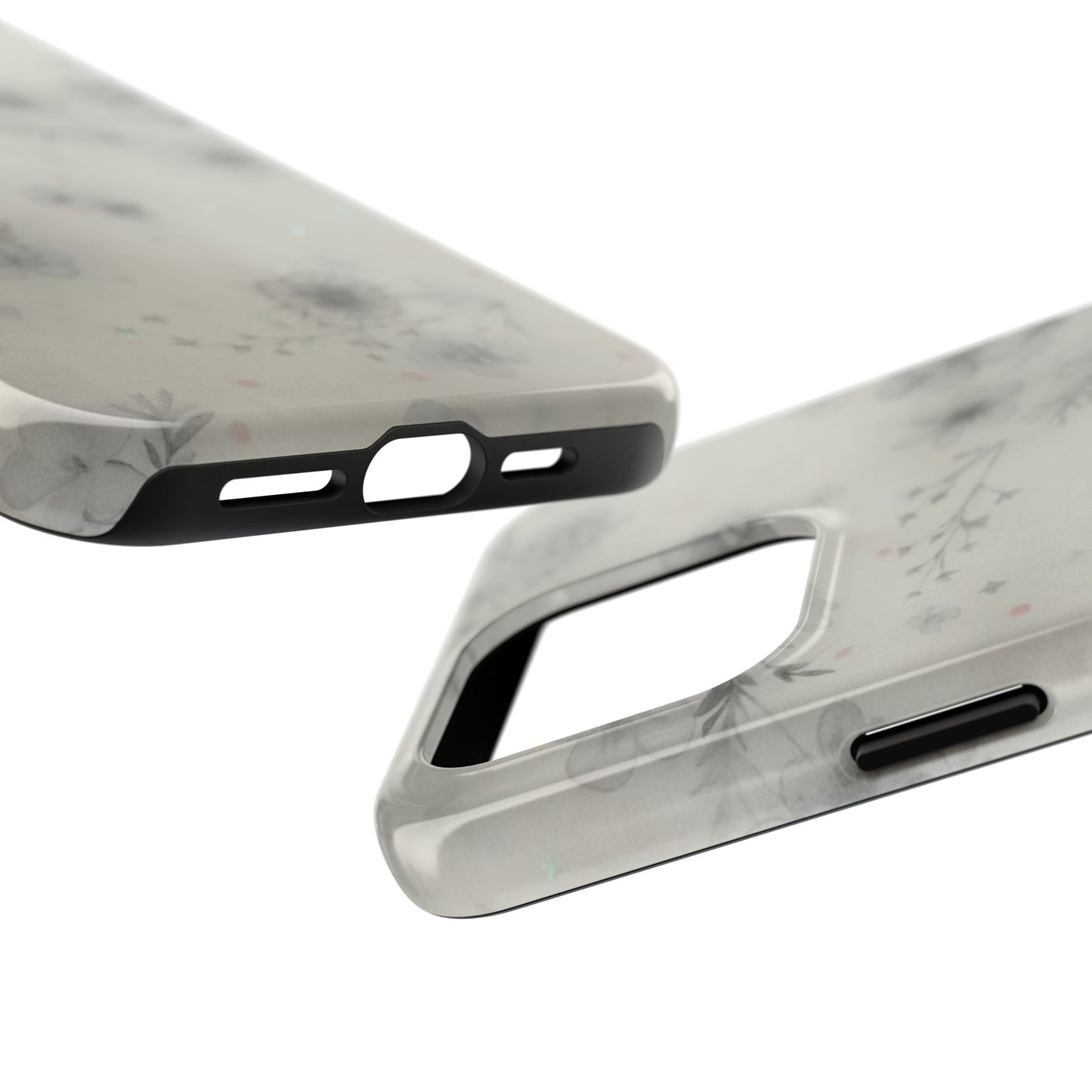 Misty Gray Floral - Protective Phone Case