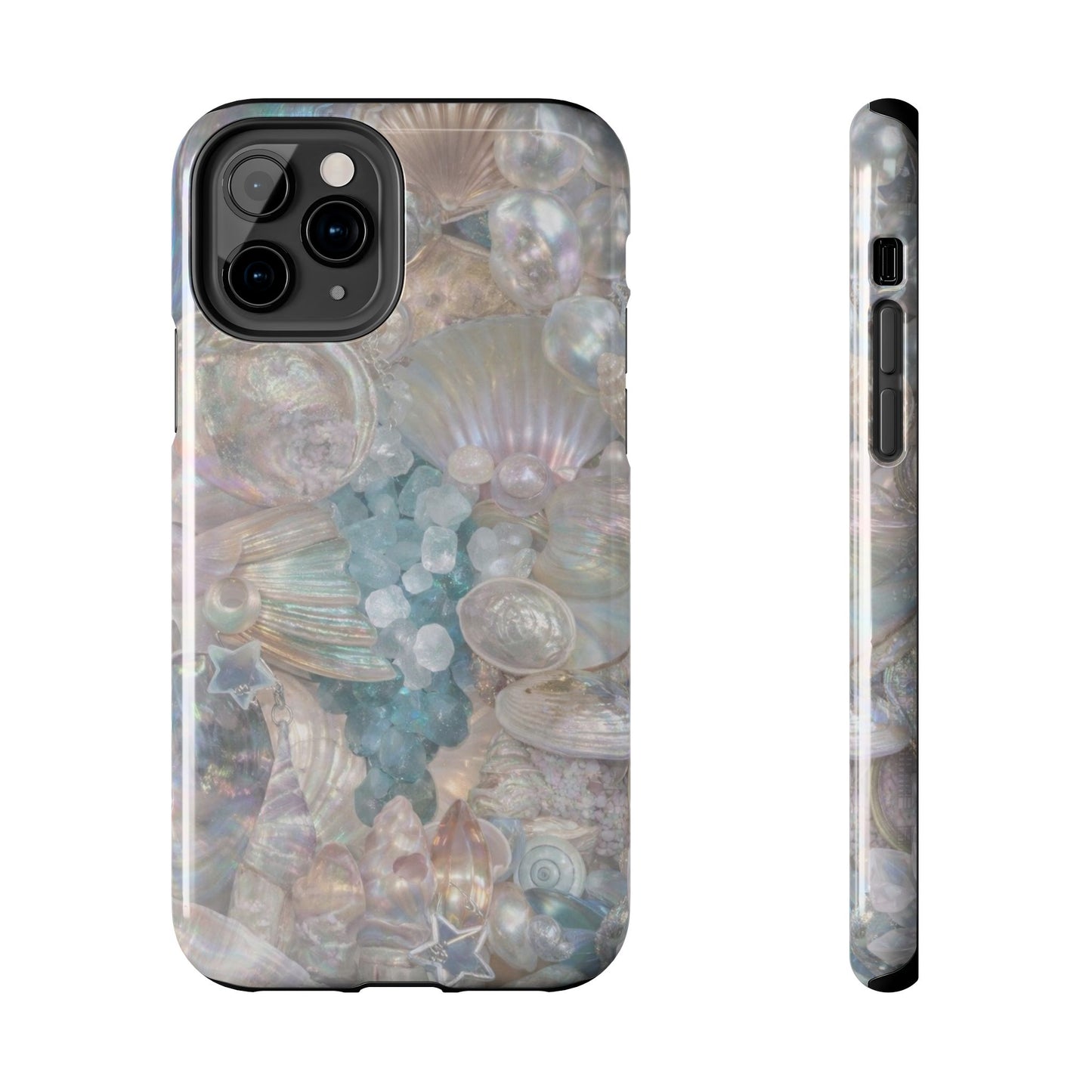 Aquamarine and Shells - Protective Phone Case