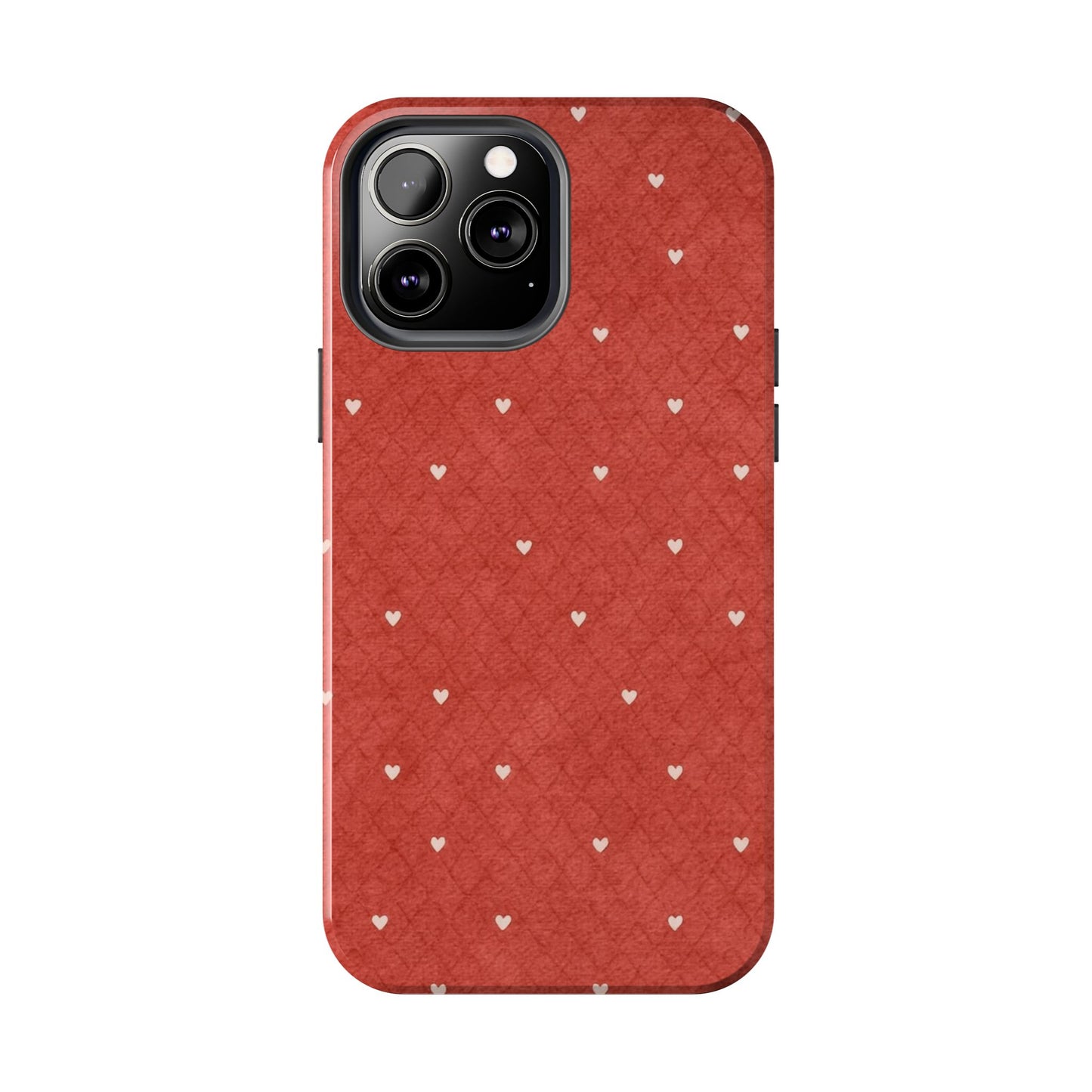 Red Quilted Hearts - Protective Phone Case