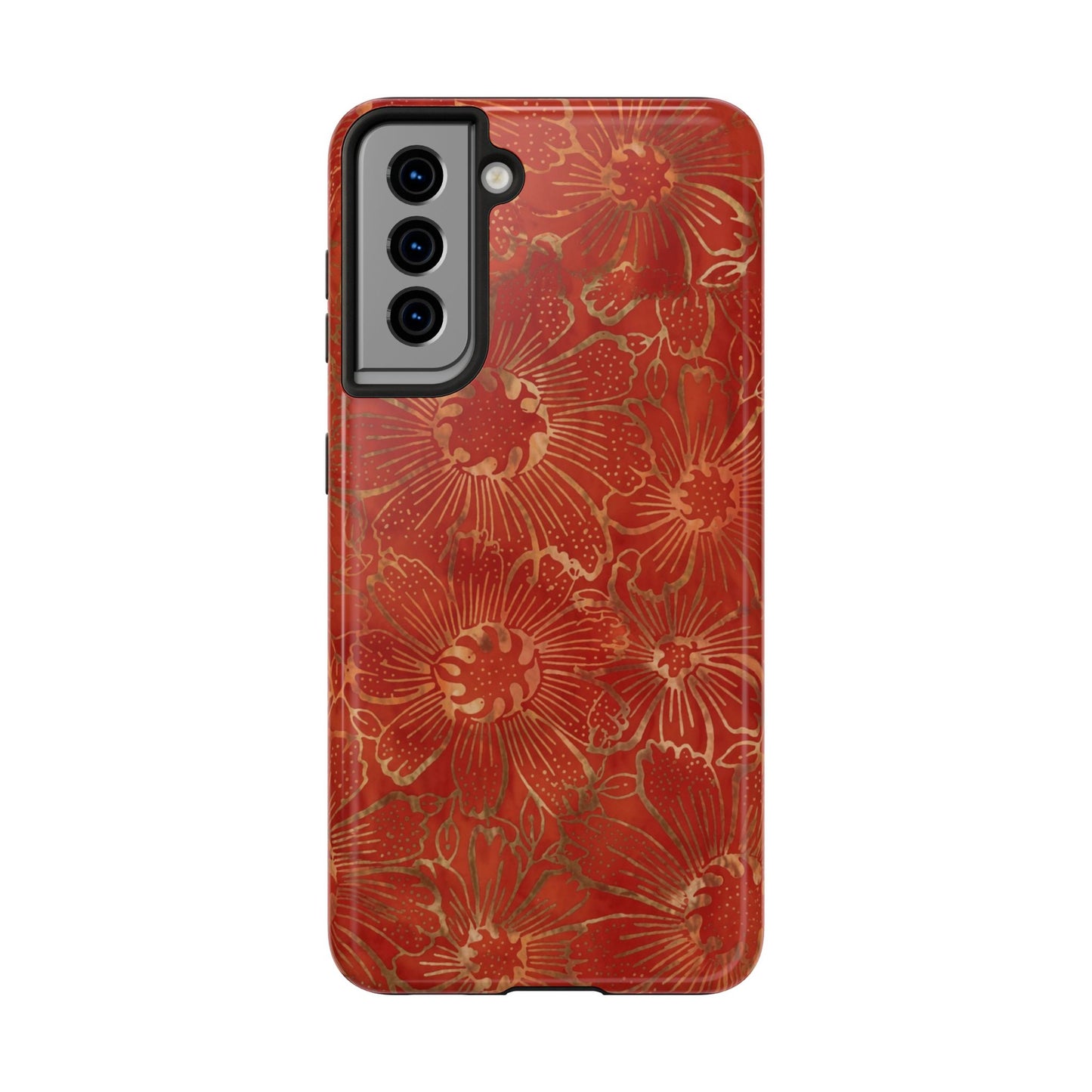 Radiant Red Florals - Protective Phone Case