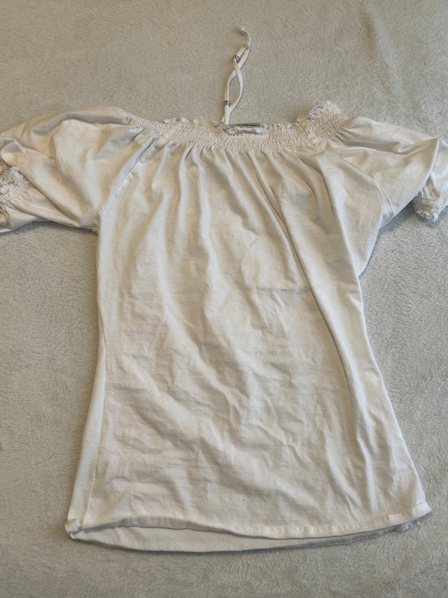 White Blouse with Floral Embroidery