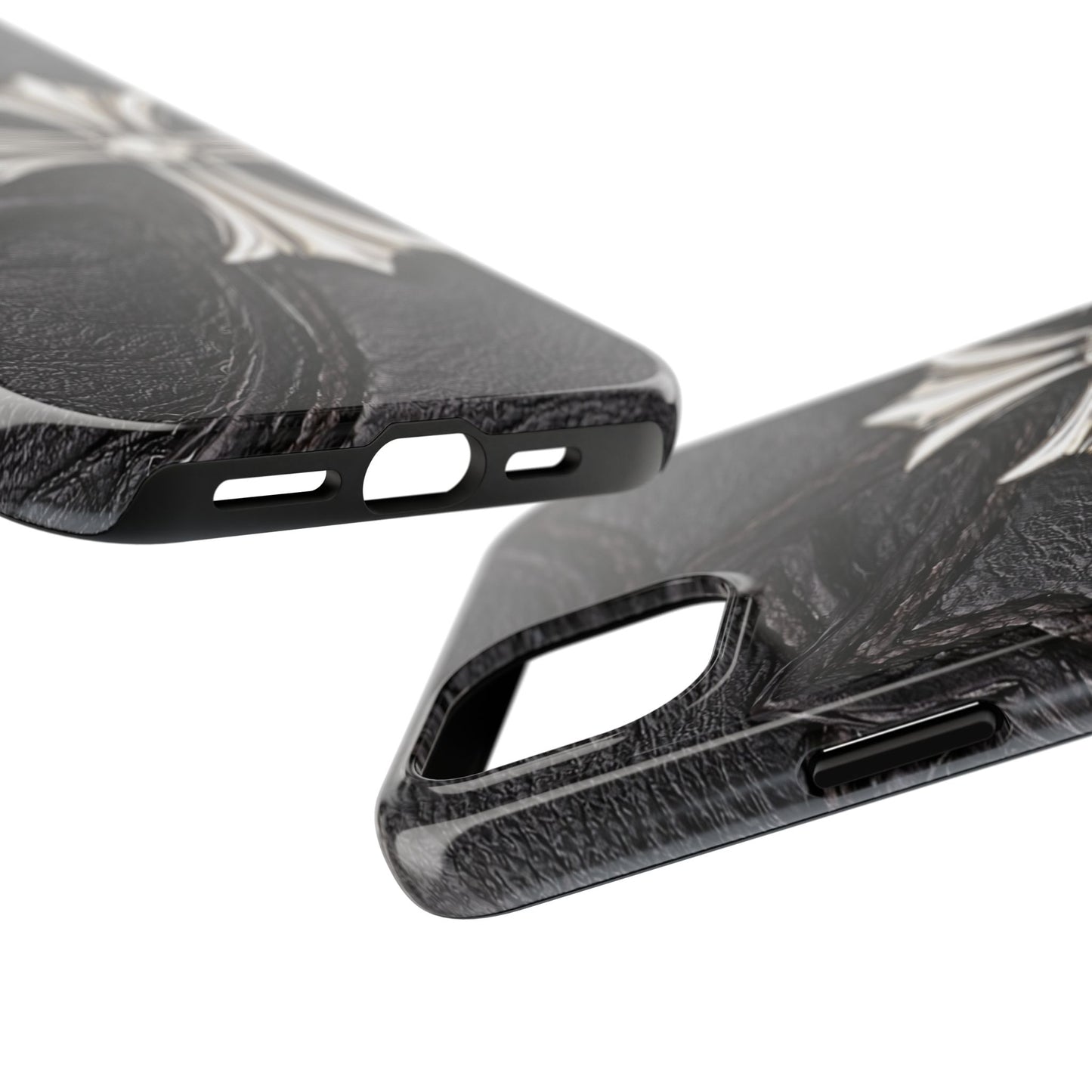 Black Leather Cross - Protective Phone Case