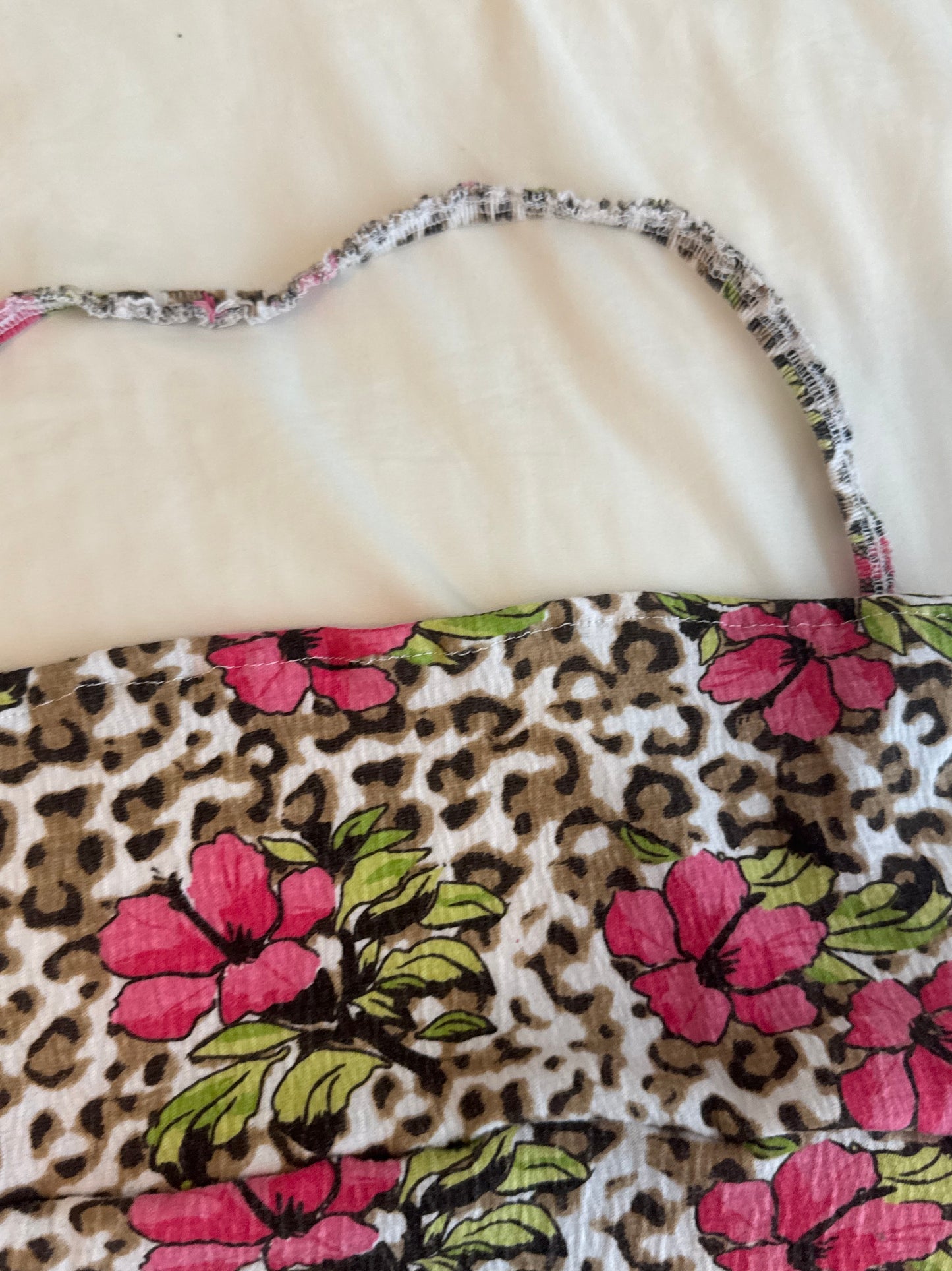 Animal Print Floral Halter Top