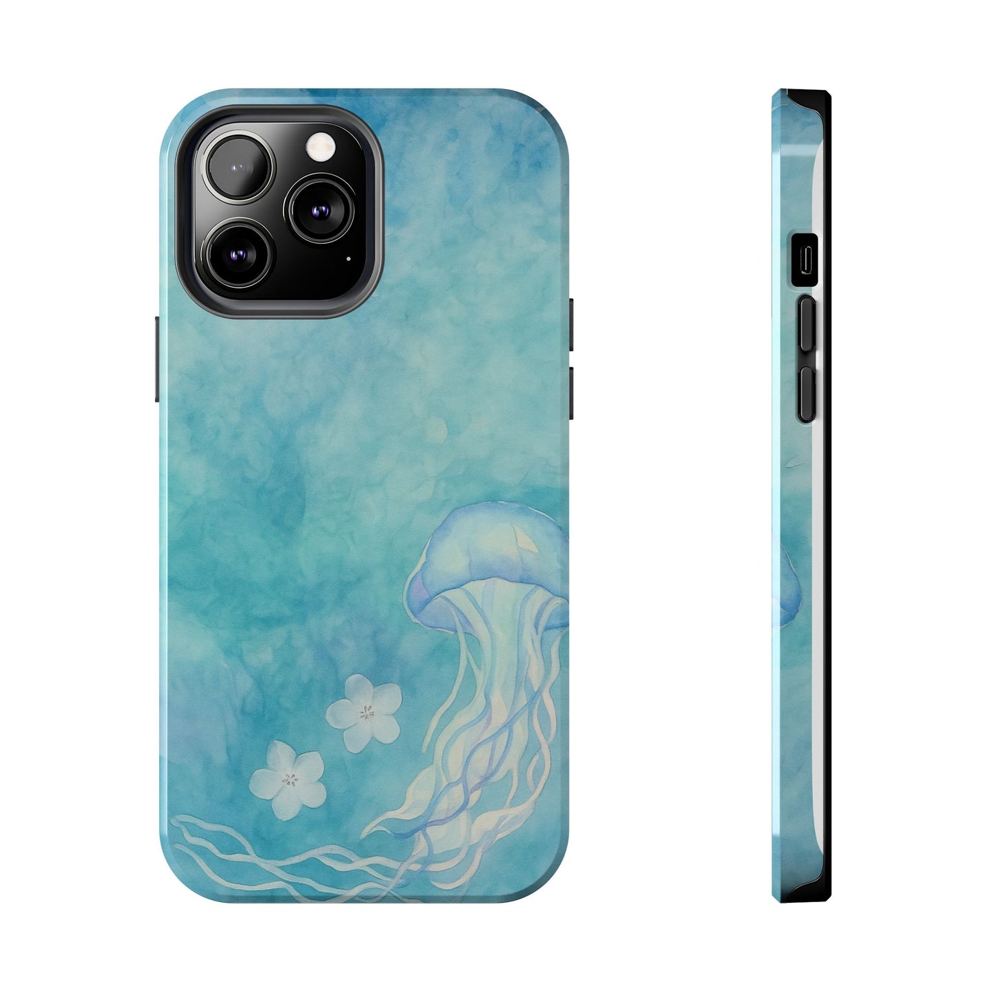 Sea-Blue Jellyfish - Protective Phone Case