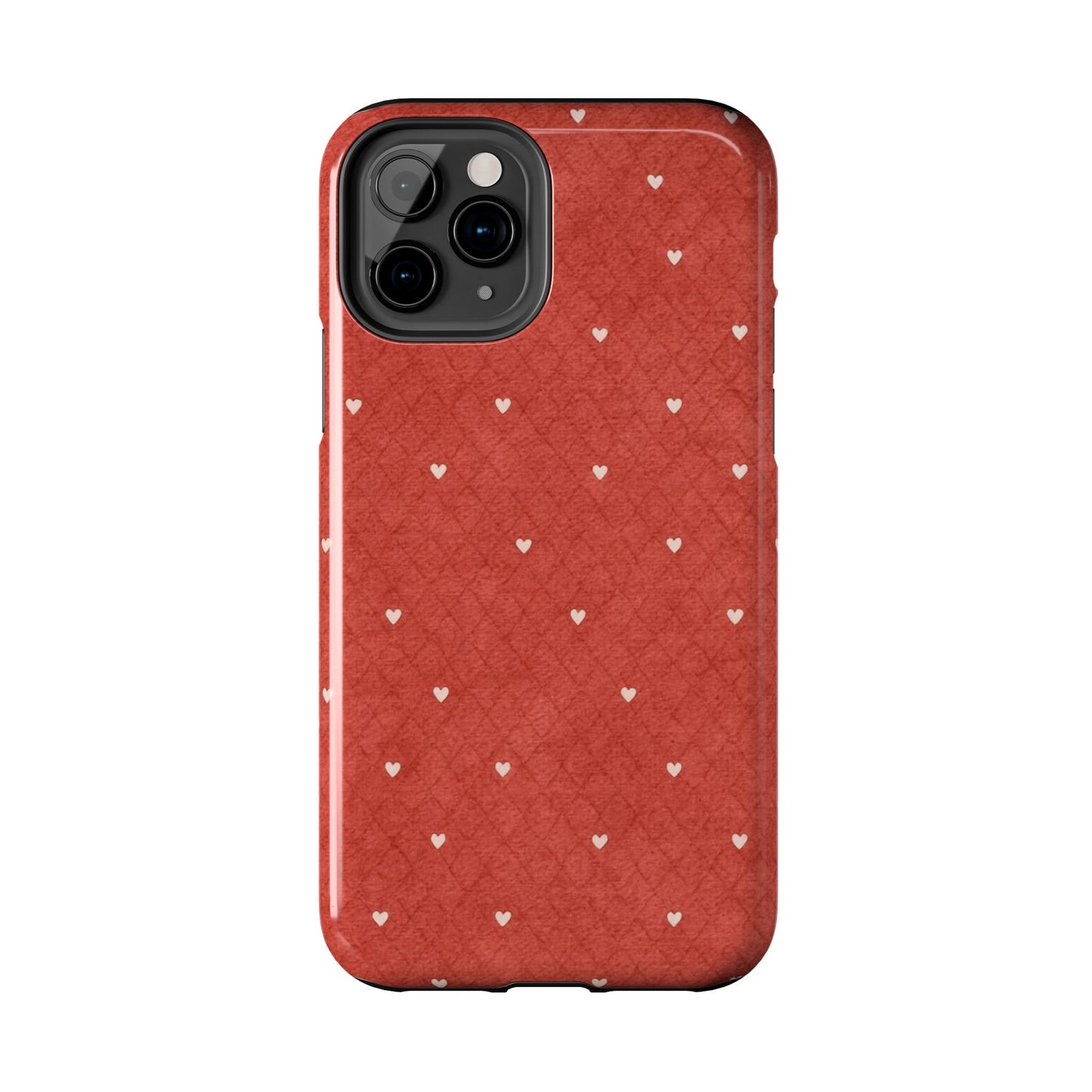 Red Quilted Hearts - Protective Phone Case