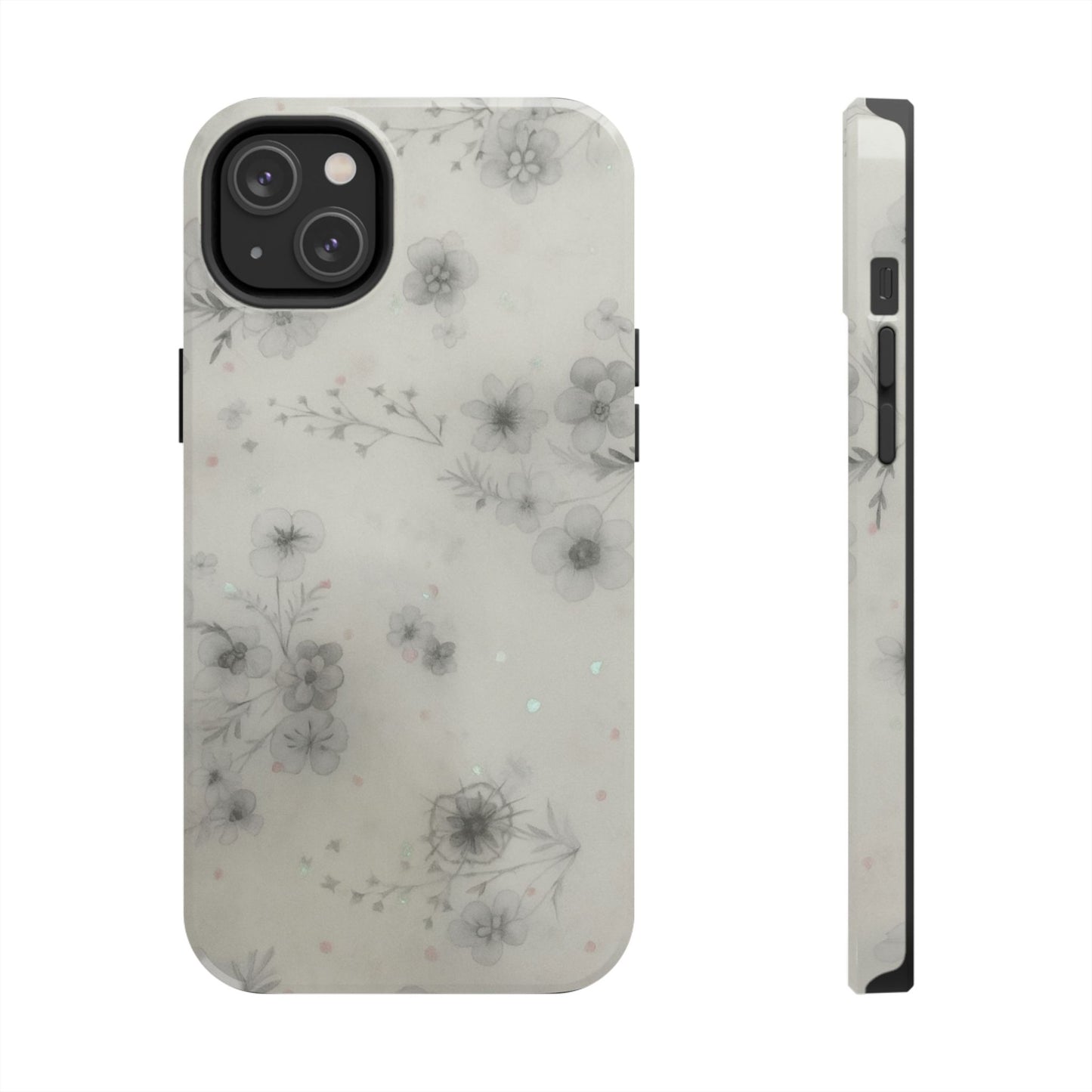 Misty Gray Floral - Protective Phone Case