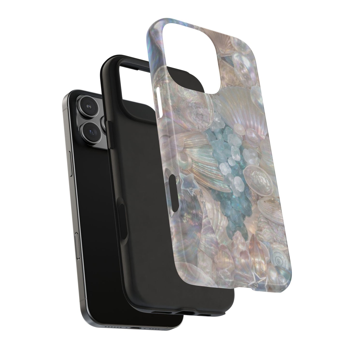 Aquamarine and Shells - Protective Phone Case