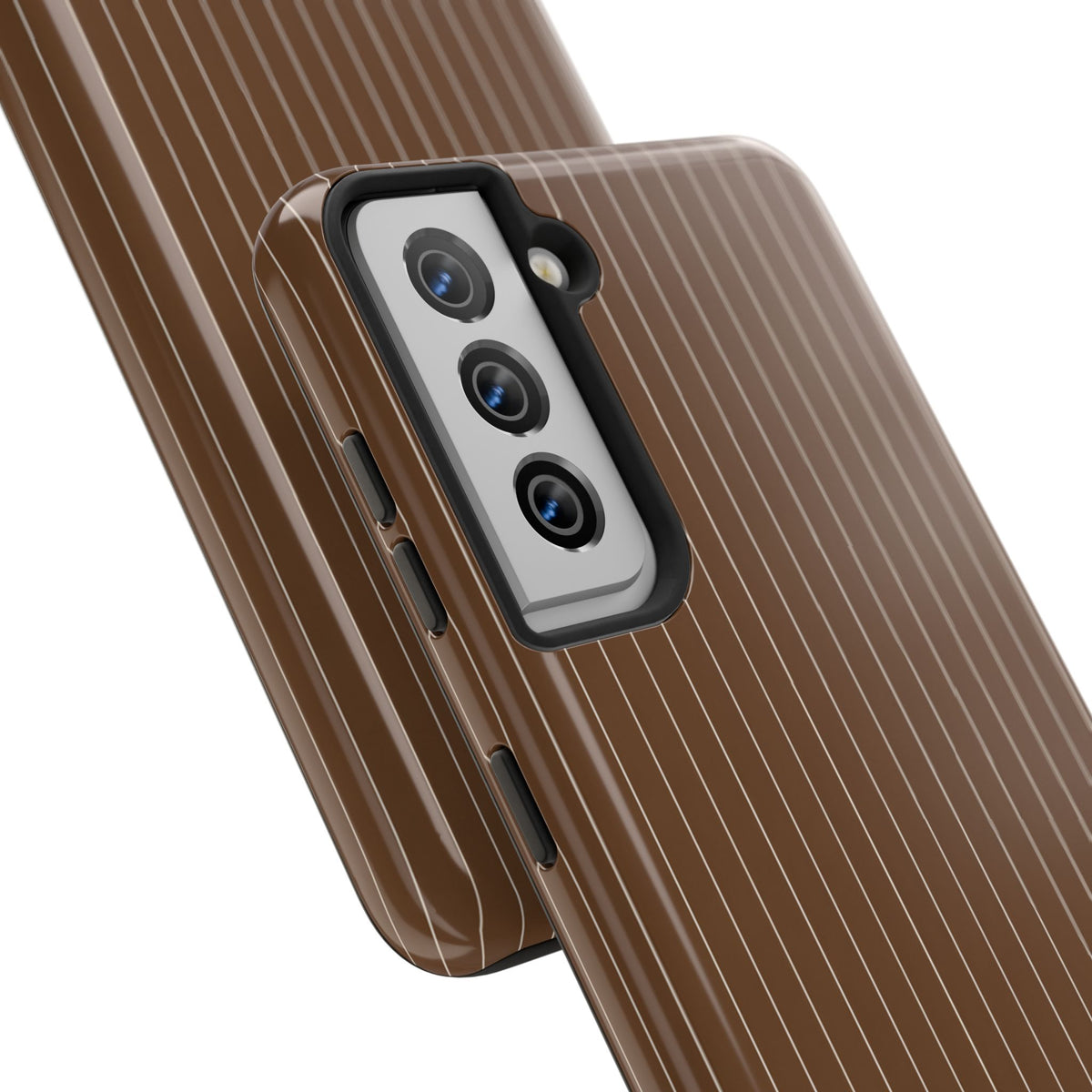 Brown Pinstripe - Protective Phone Case