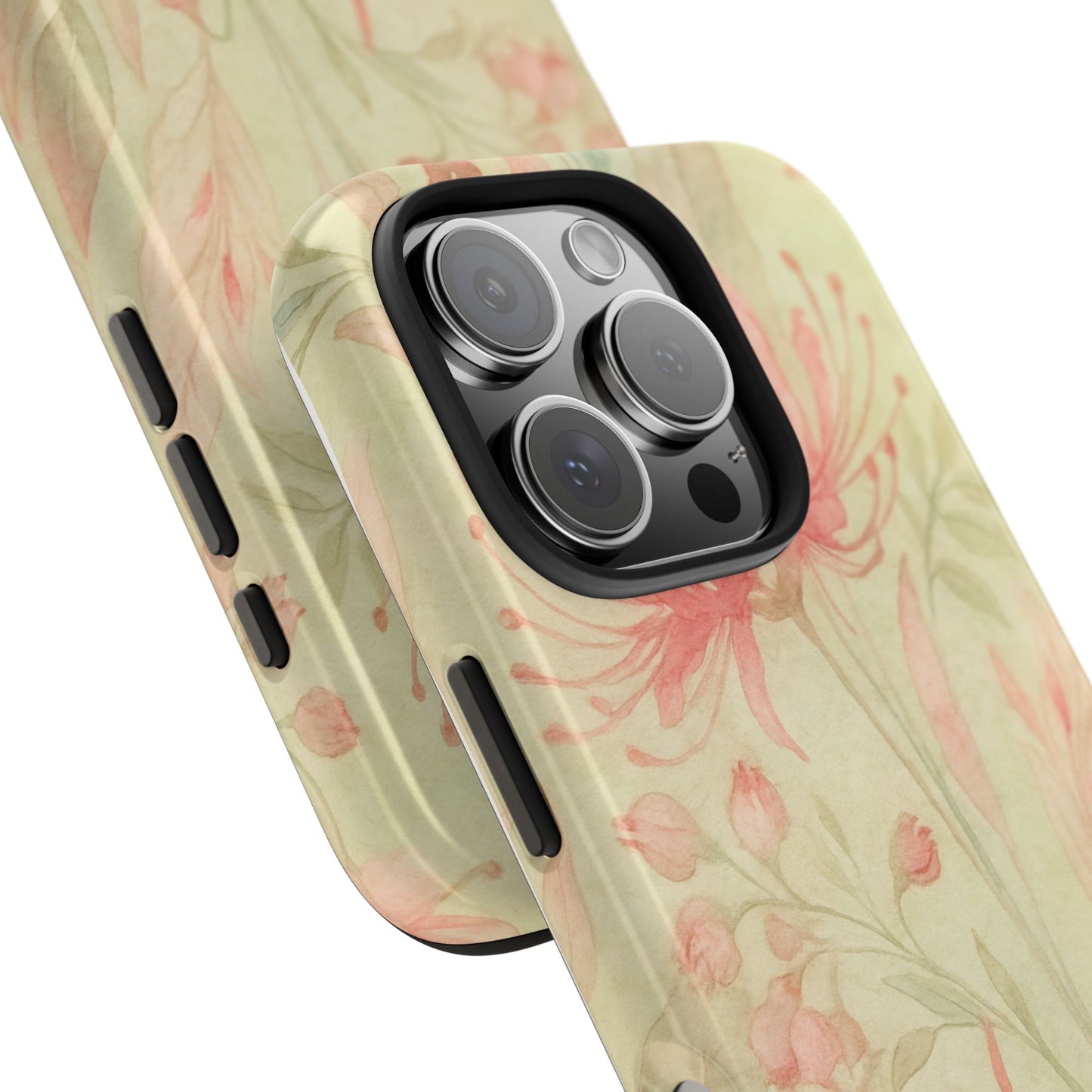 Pink Mint Floral - Protective Phone Case