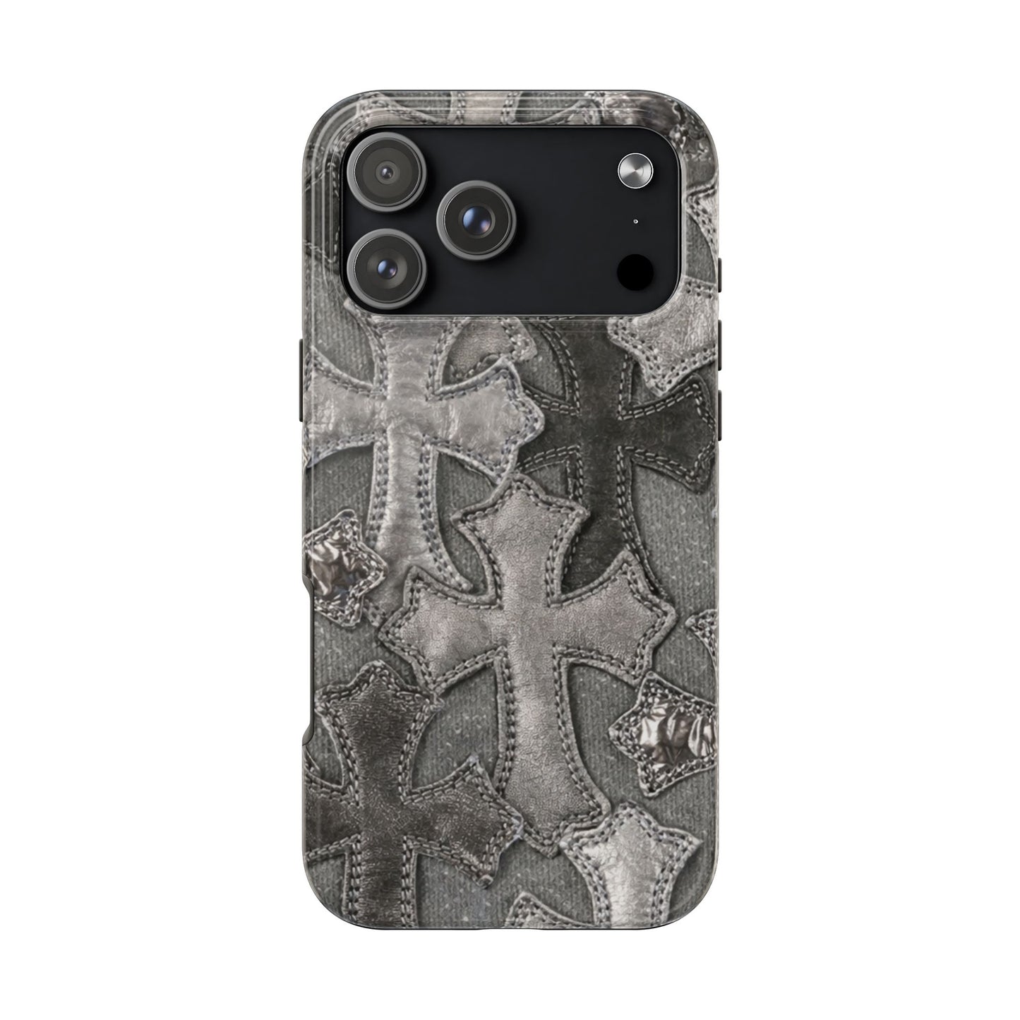 Grey Patchwork Crosses - Protective Phone Case