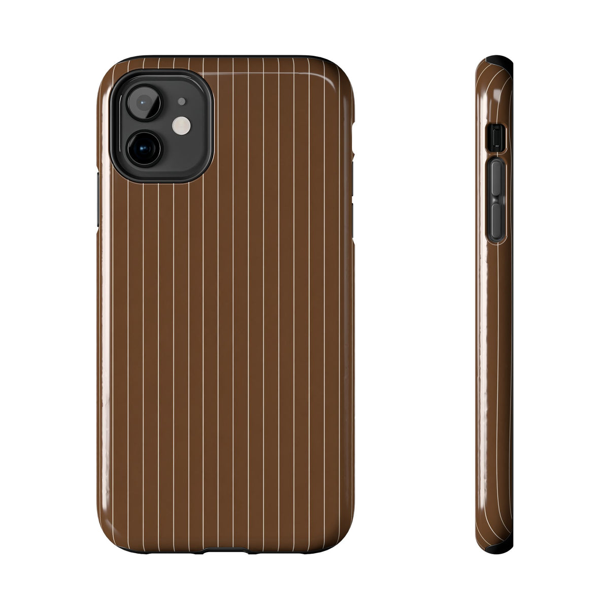 Brown Pinstripe - Protective Phone Case