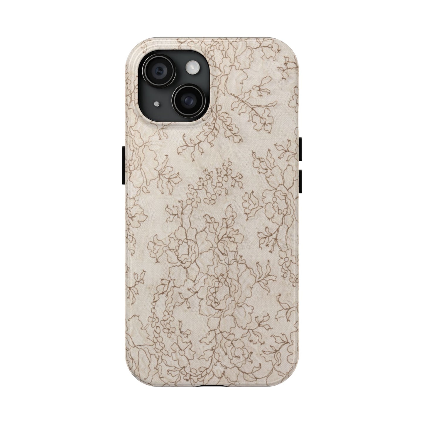 Vintage Beige Lace - Protective Phone Case