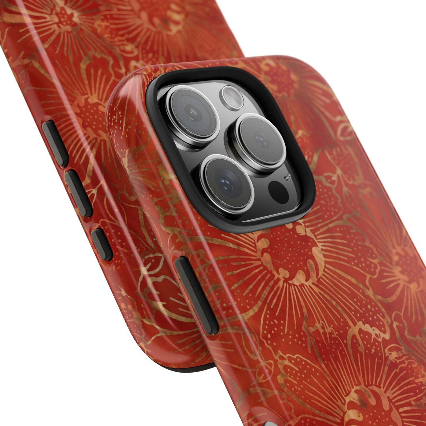 Radiant Red Florals - Protective Phone Case