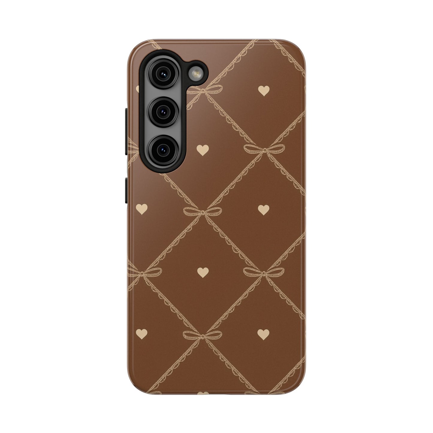 Chocolate Heart Ribbon - Protective Phone Case