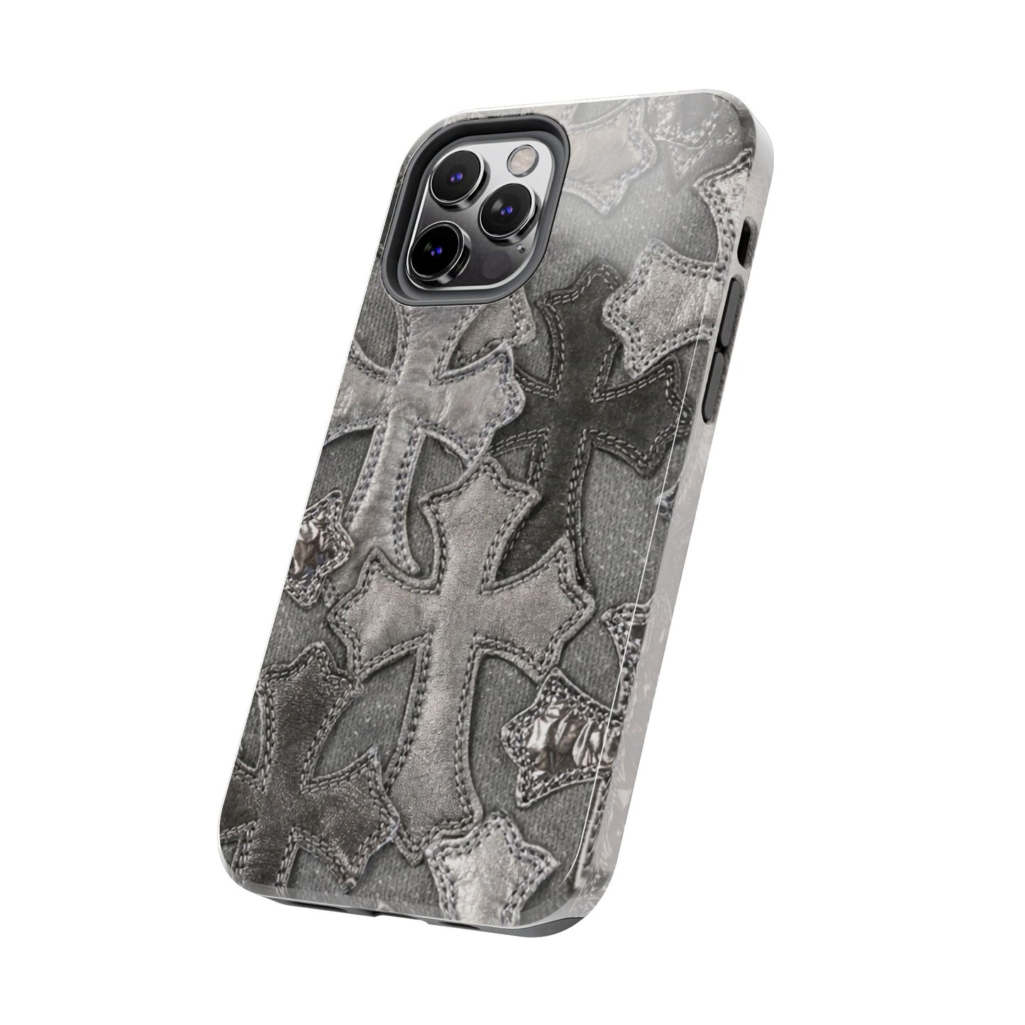Grey Patchwork Crosses - Protective Phone Case
