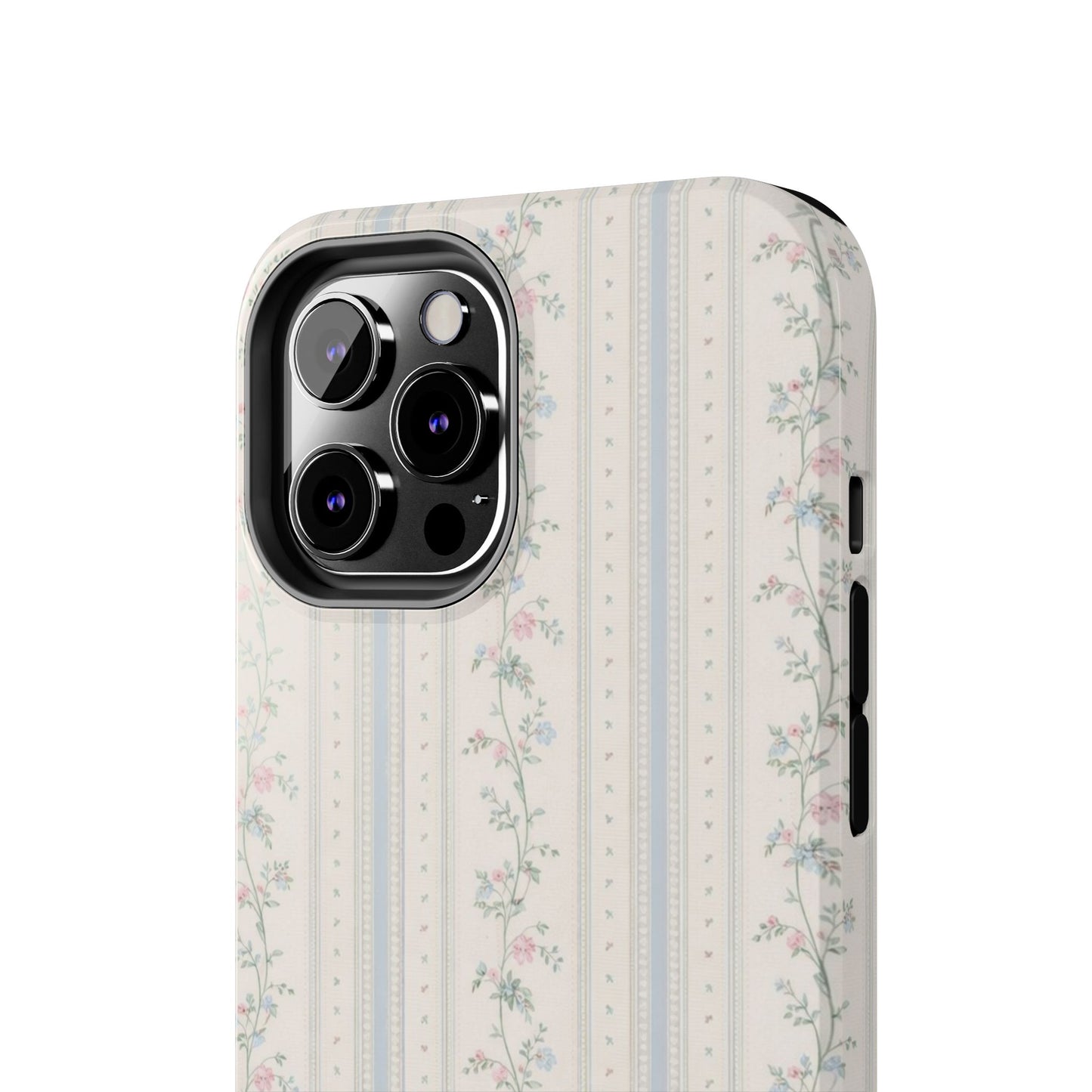 Vintage Floral Stripes - Protective Phone Case