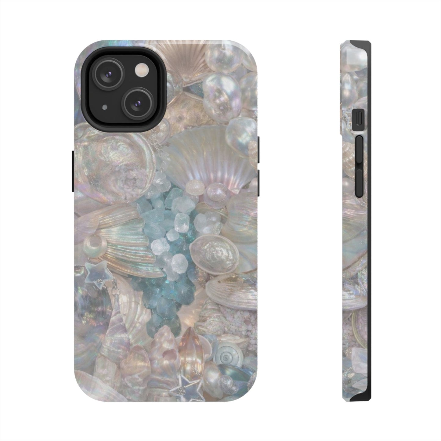 Aquamarine and Shells - Protective Phone Case