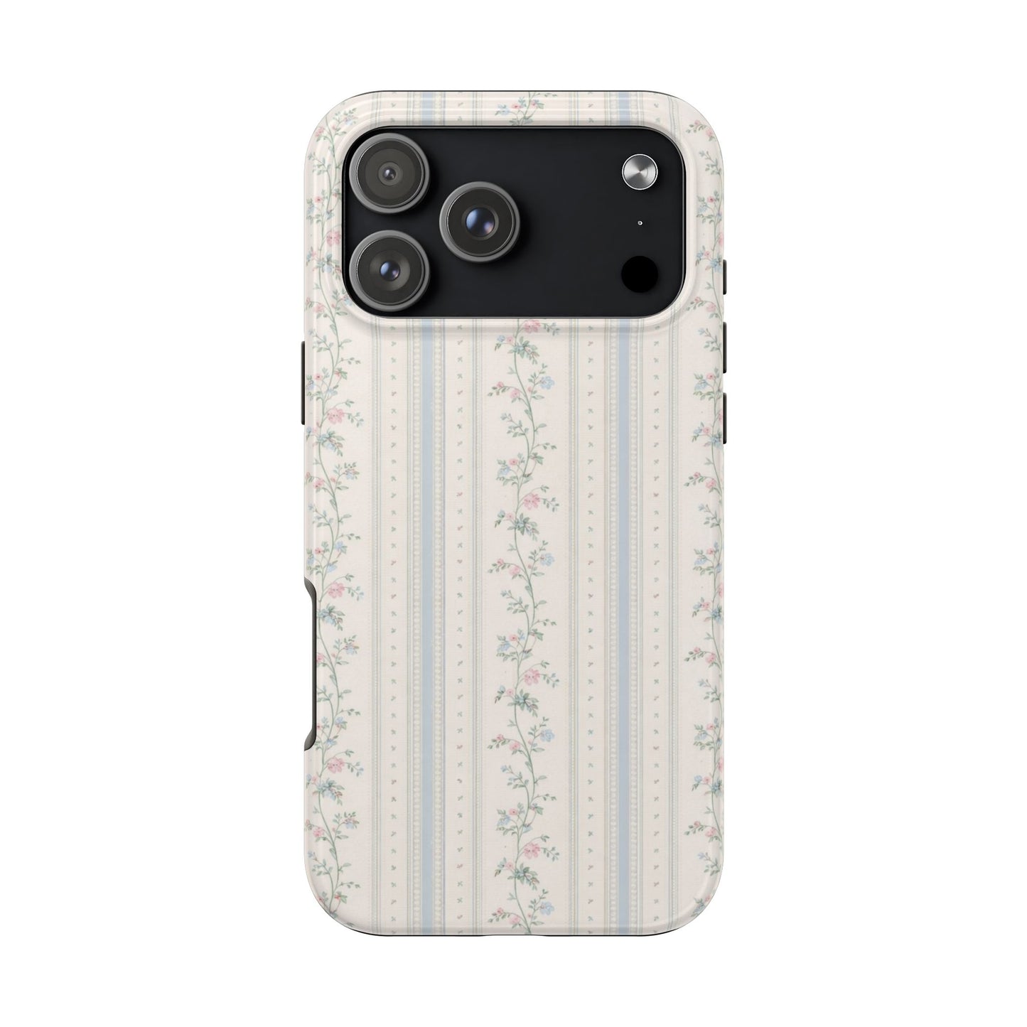 Vintage Floral Stripes - Protective Phone Case