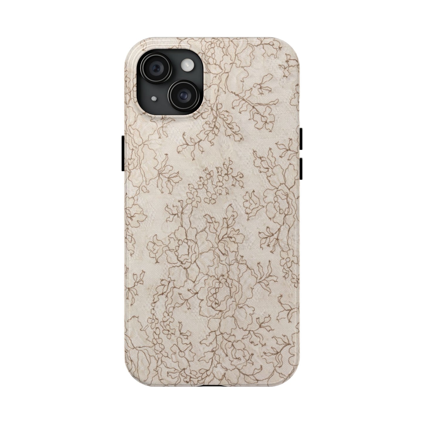 Vintage Beige Lace - Protective Phone Case