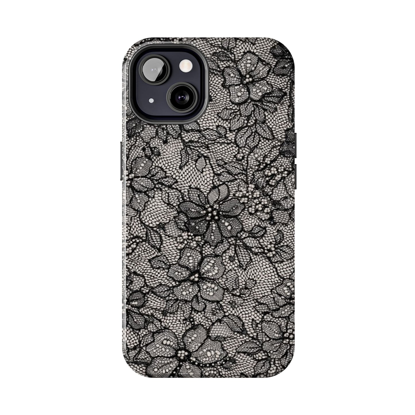 Black Floral Lace - Protective Phone Case