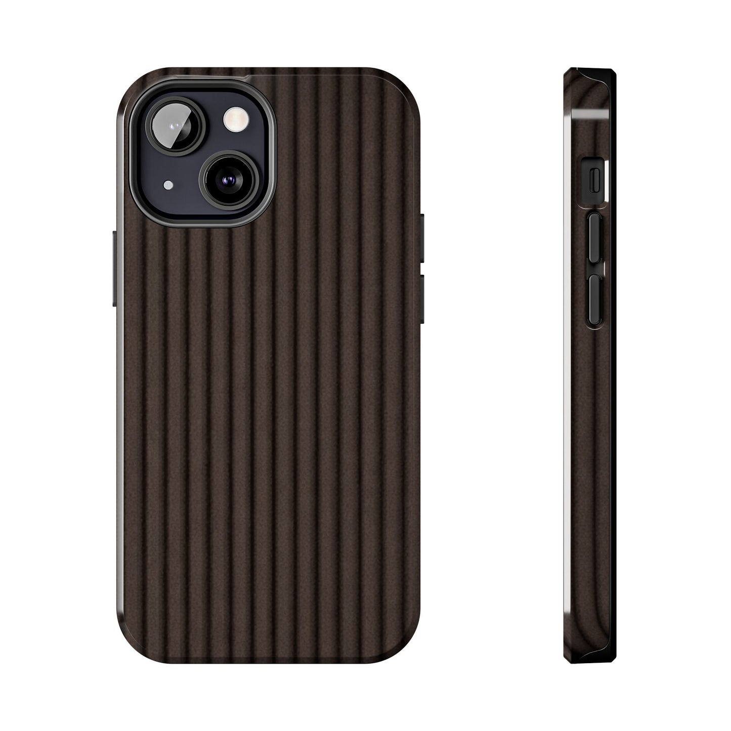 Ribbed Dark Brown Tough Phone Case – Slim Protective Mobile Cover
