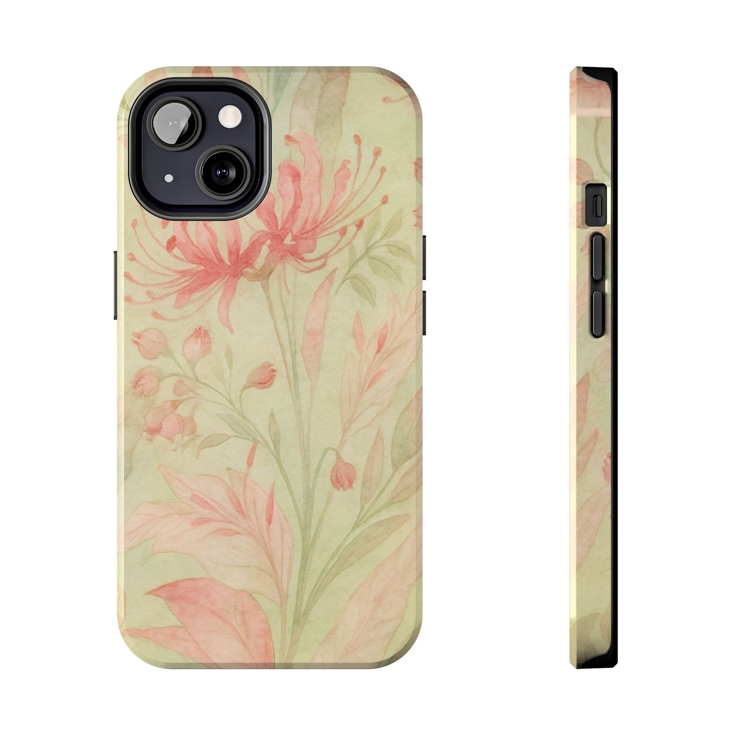 Pink Mint Floral - Protective Phone Case