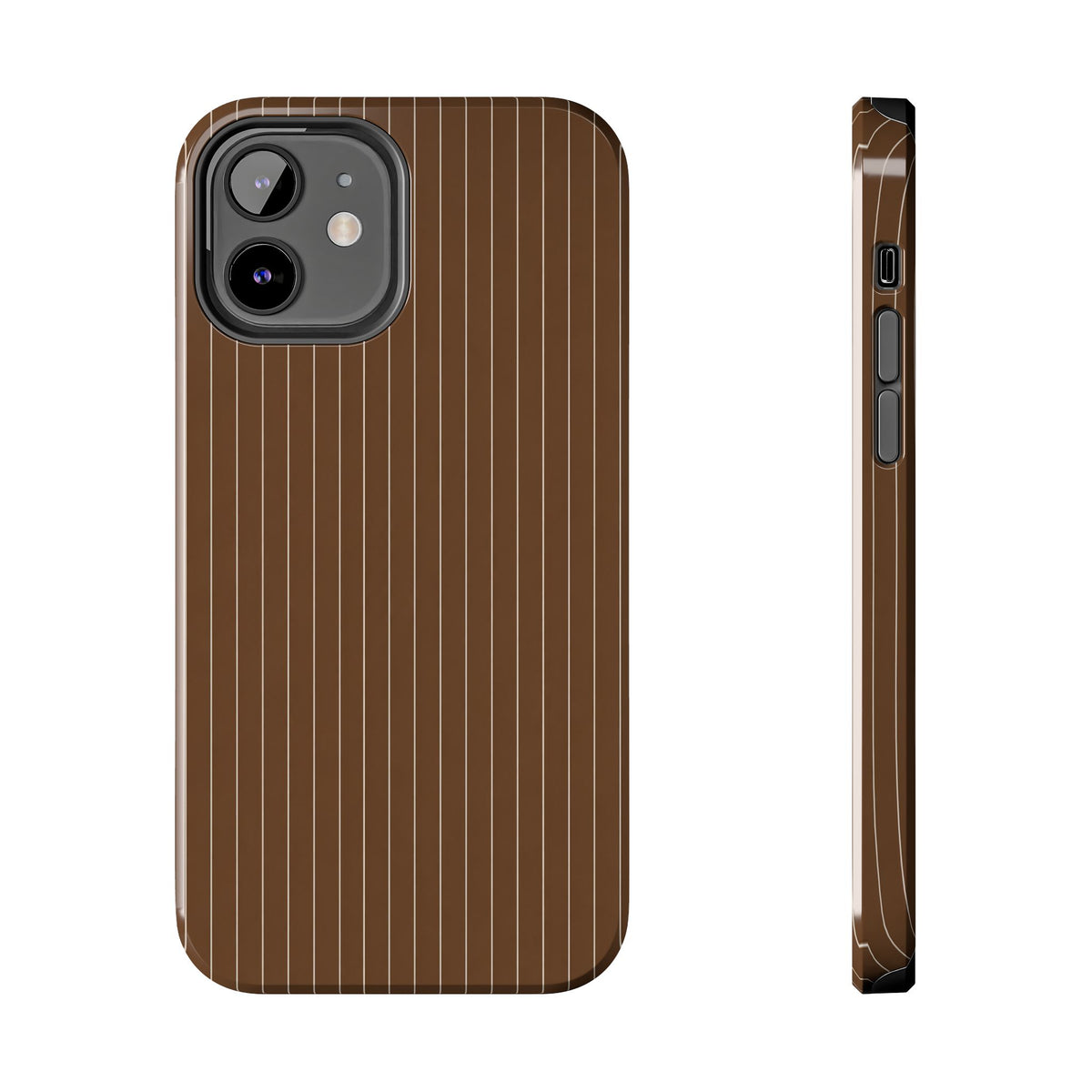 Brown Pinstripe - Protective Phone Case