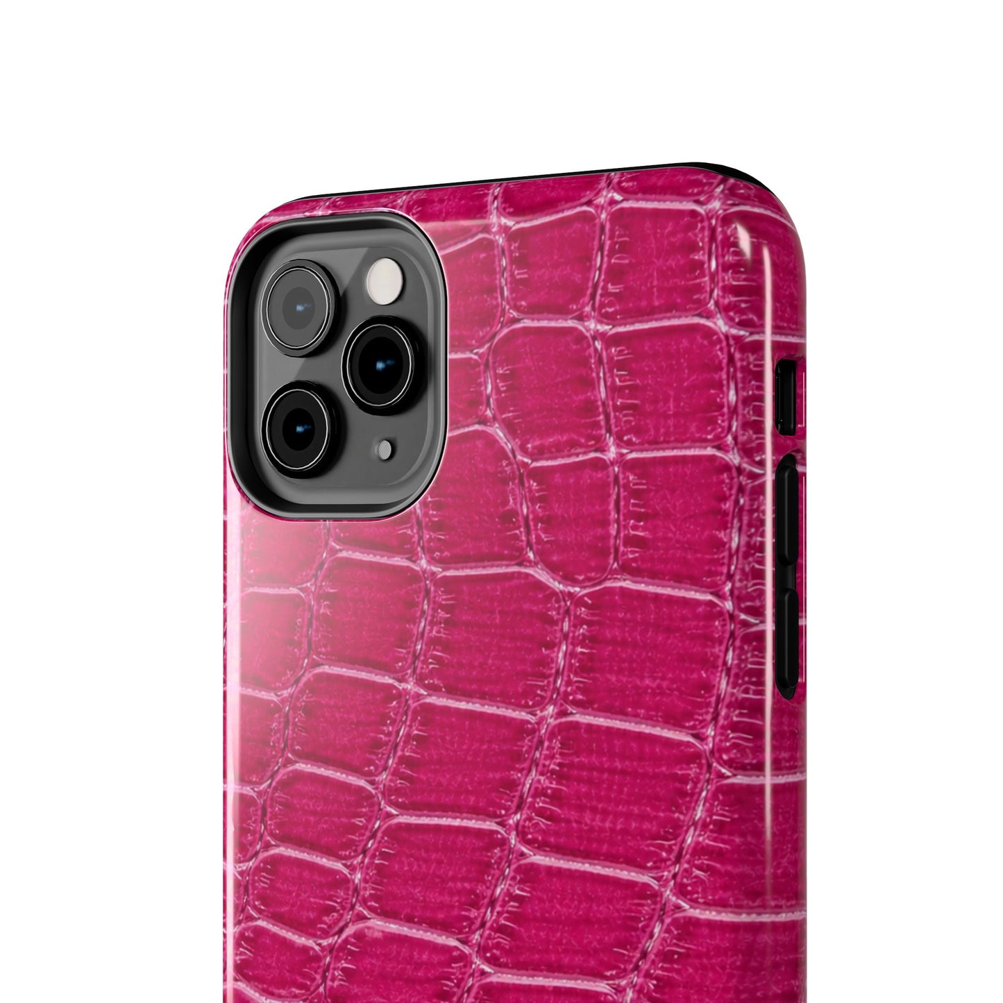 Pink Crocodile Pattern - Protective Phone Case