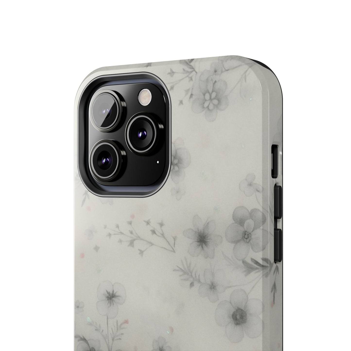 Misty Gray Floral - Protective Phone Case