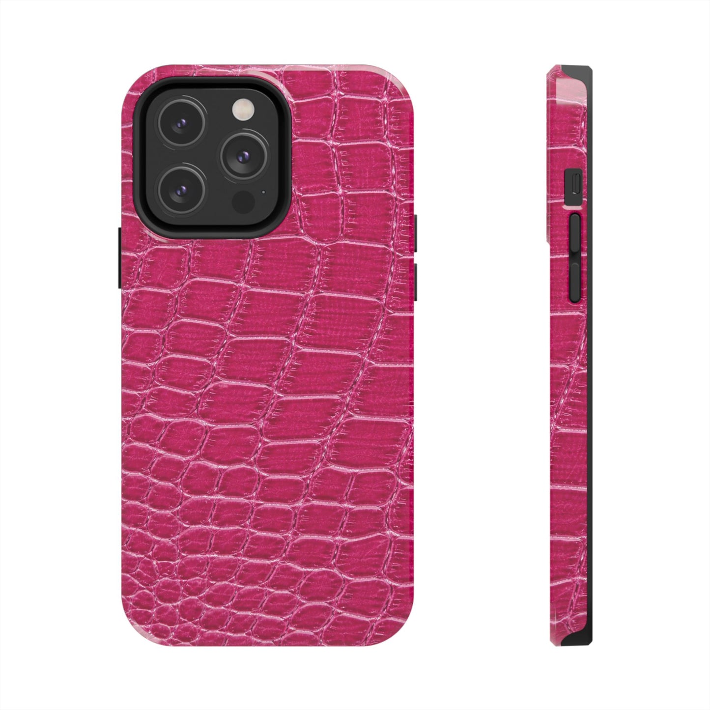 Pink Crocodile Pattern - Protective Phone Case