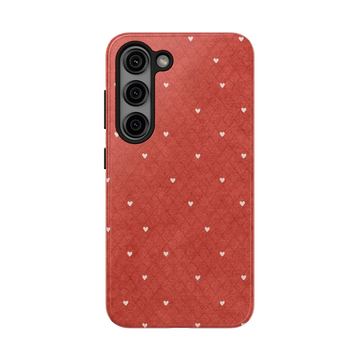 Red Quilted Hearts - Protective Phone Case